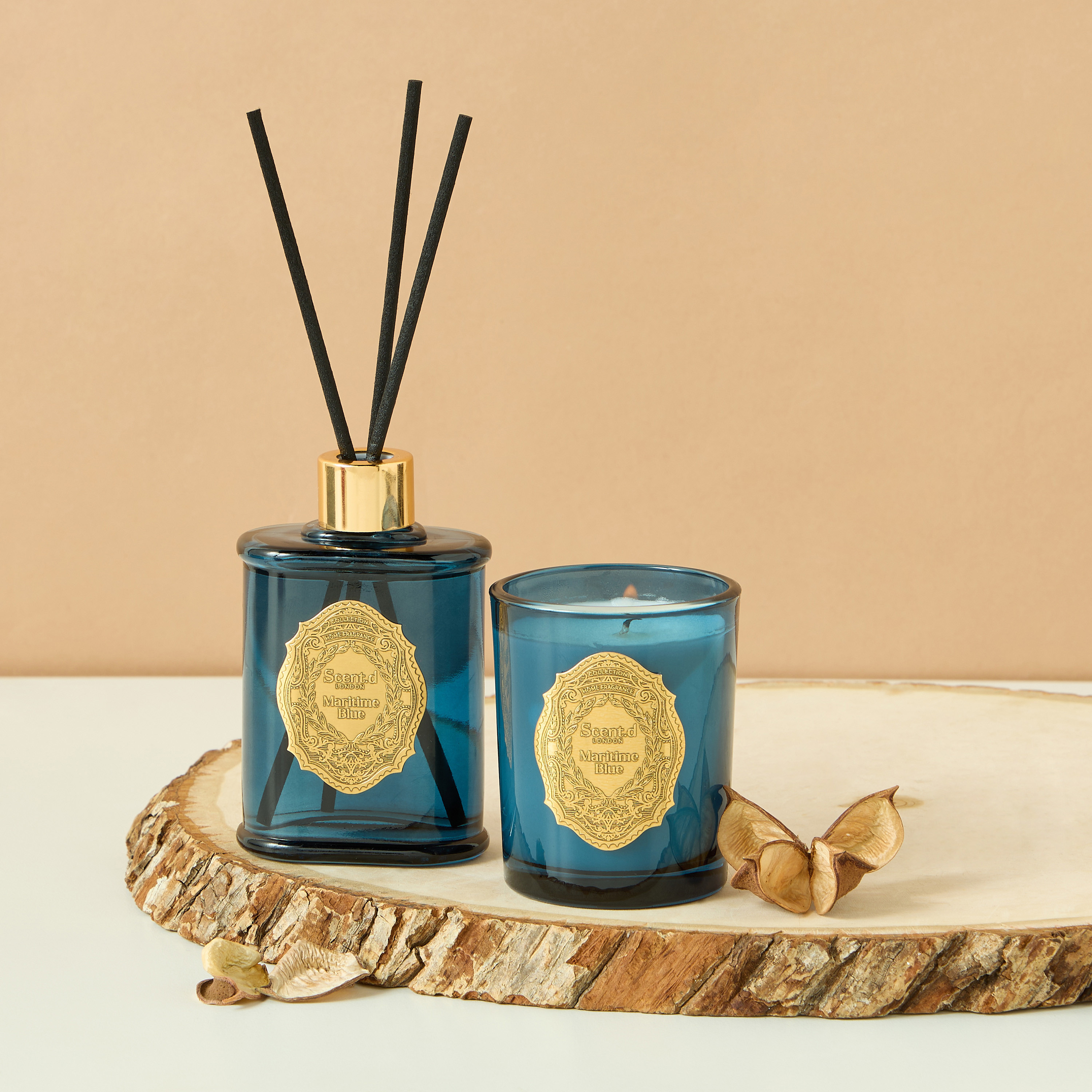 طقم هدايا شمعة معطرة وموزع عطور بالأعواد أورينتال لوكس بلاك زعفران قطعتين من سنت.دي لندن-household-homefragrance-fragrancegiftset-image-1
