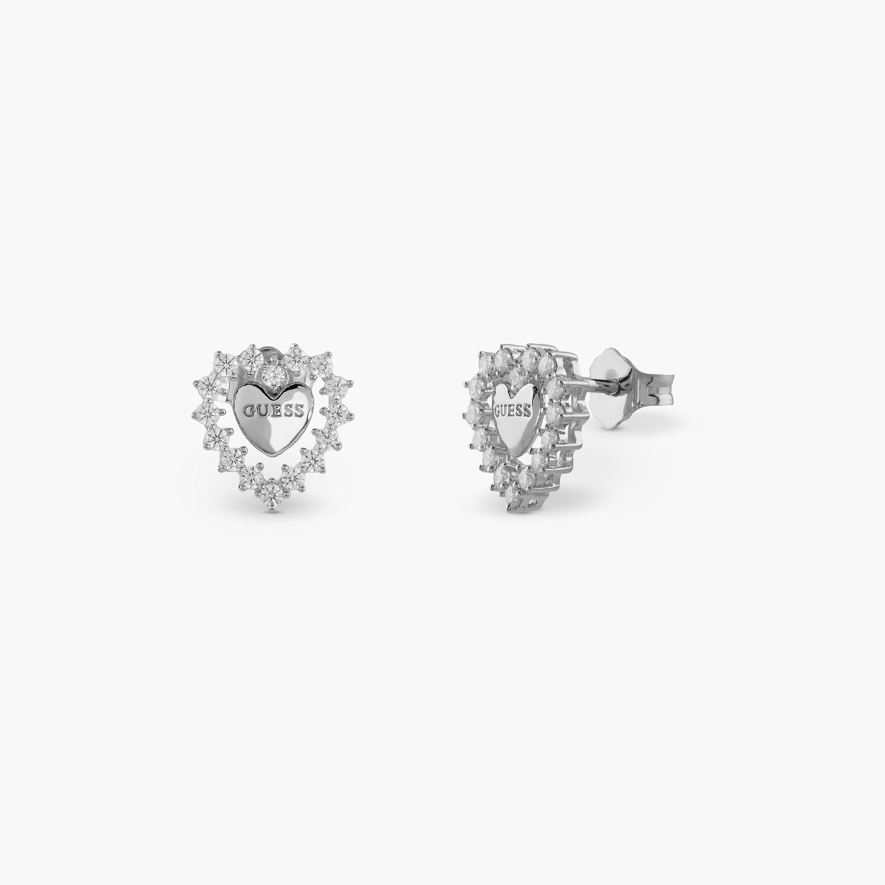 Guess Jardin Women Silver Embellished Stud Earrings Silver 925 | JSBE04458JWRHT-women-watchesandjewellery-jewellery-earrings-image-1