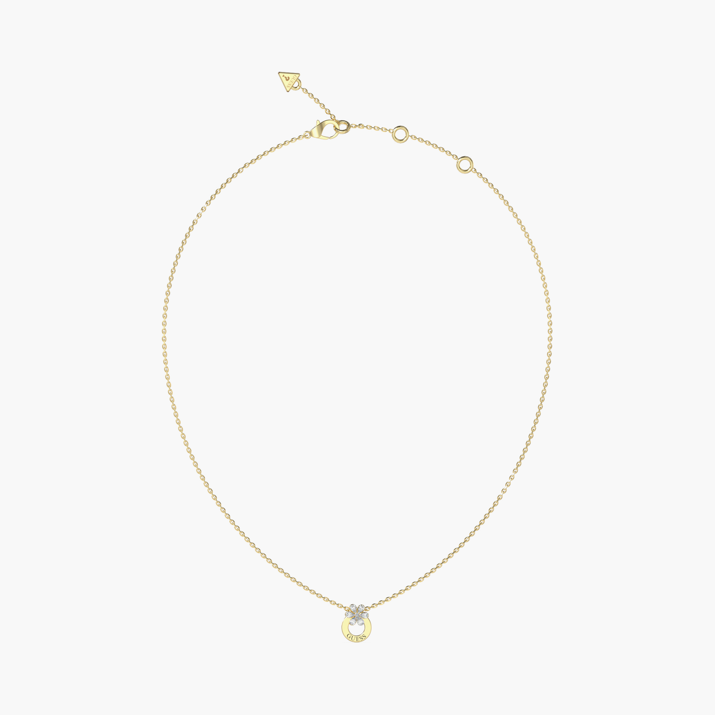 Guess Lily Women Floral Crystal Pendant Necklace Stainless Steel | JUBN05107-women-watchesandjewellery-jewellery-necklacesandpendants-image-1