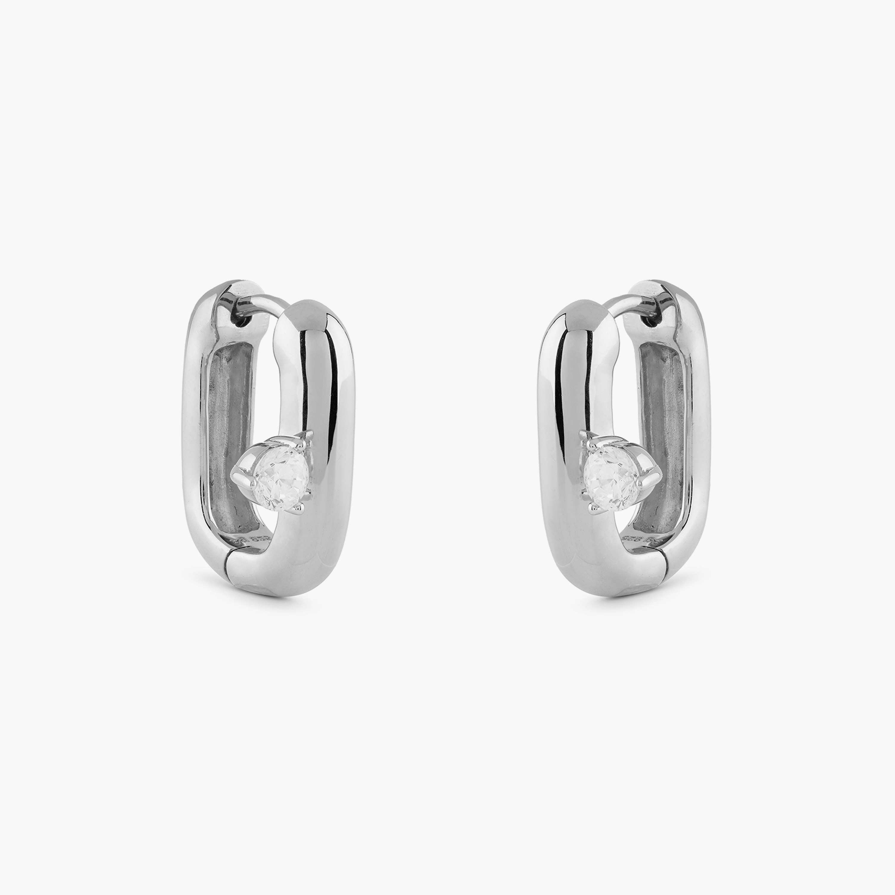 Guess Nuances Women Silver Plain Huggie Hoop Earrings Silver 925 | JSBE04529JWRHT-women-watchesandjewellery-jewellery-earrings-image-1