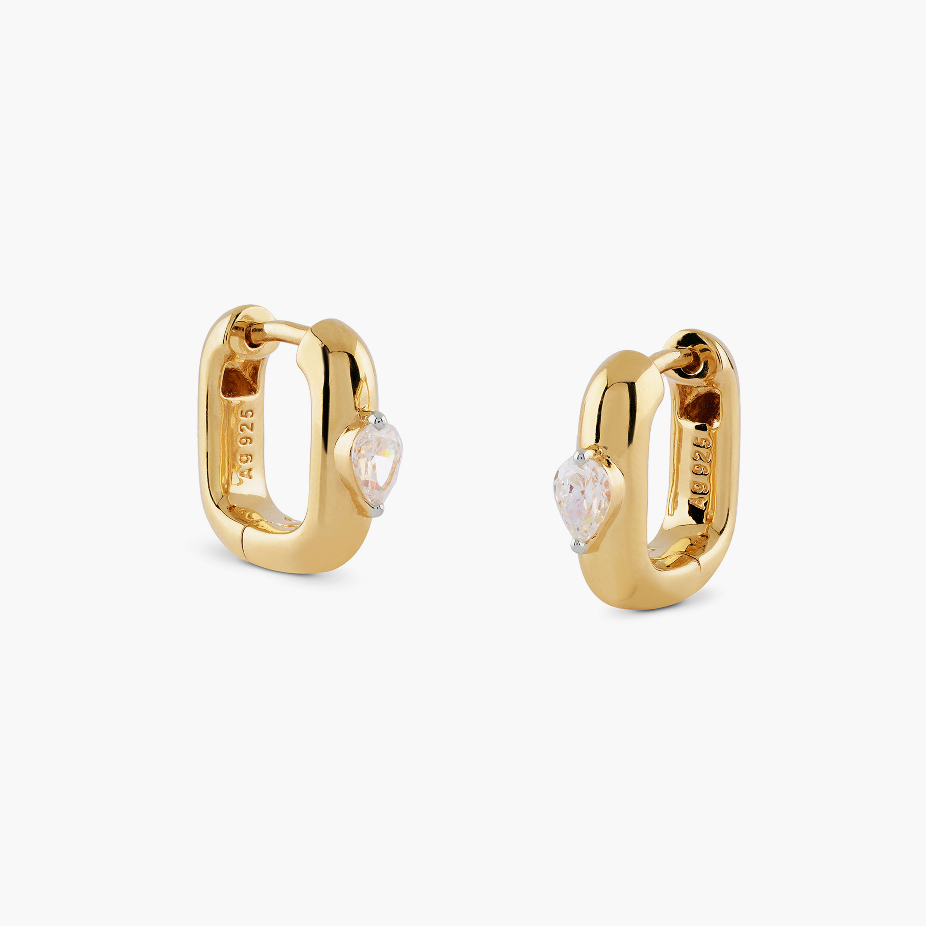Guess Nuances Women Gold Plain Huggie Hoop Earrings Silver 925 | JSBE04552JWYGT-women-watchesandjewellery-jewellery-earrings-image-1