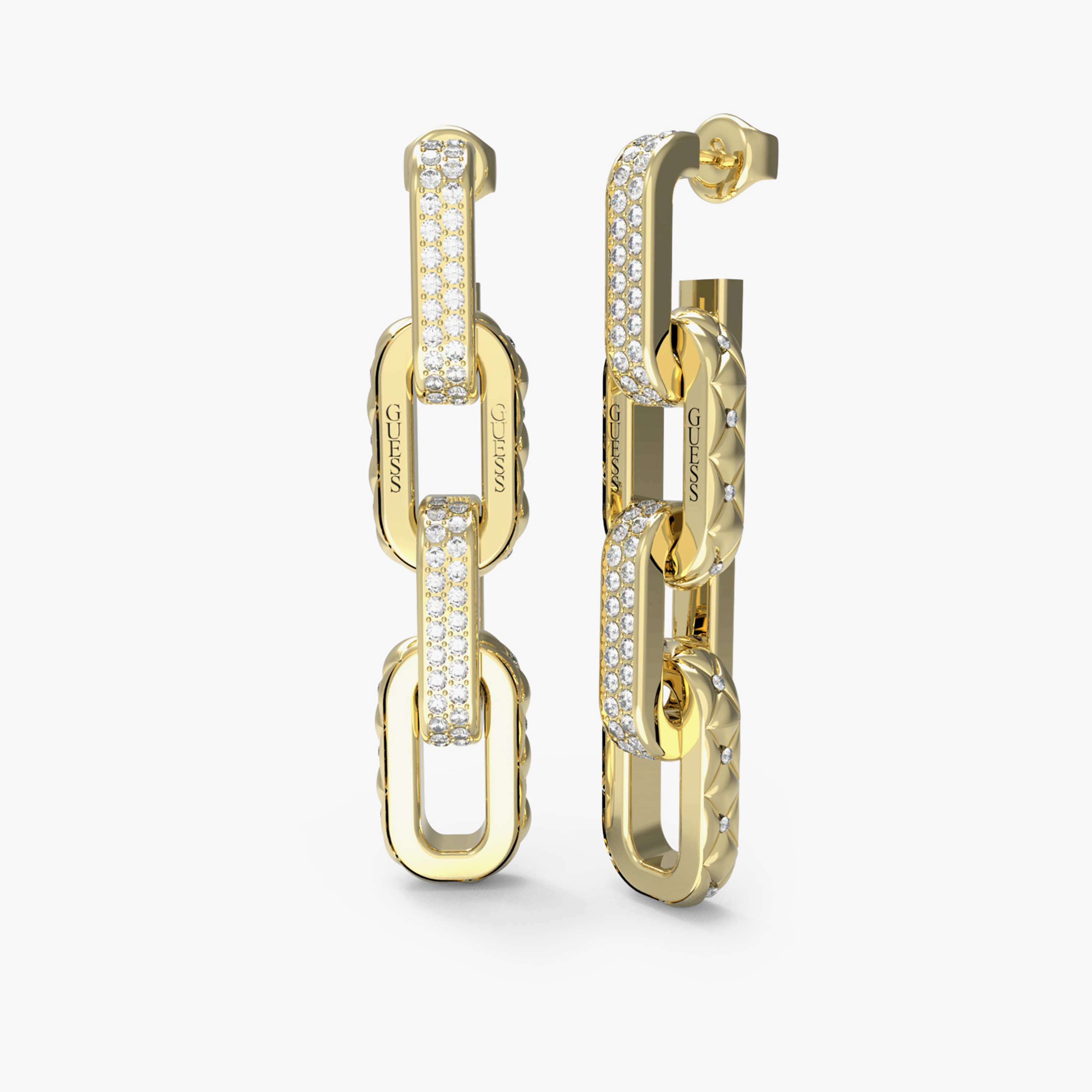 Guess Stylish Guess Women Gold Embellished Drop Earrings Stainless Steel | JUBE04578JWYGT-women-watchesandjewellery-jewellery-earrings-image-1