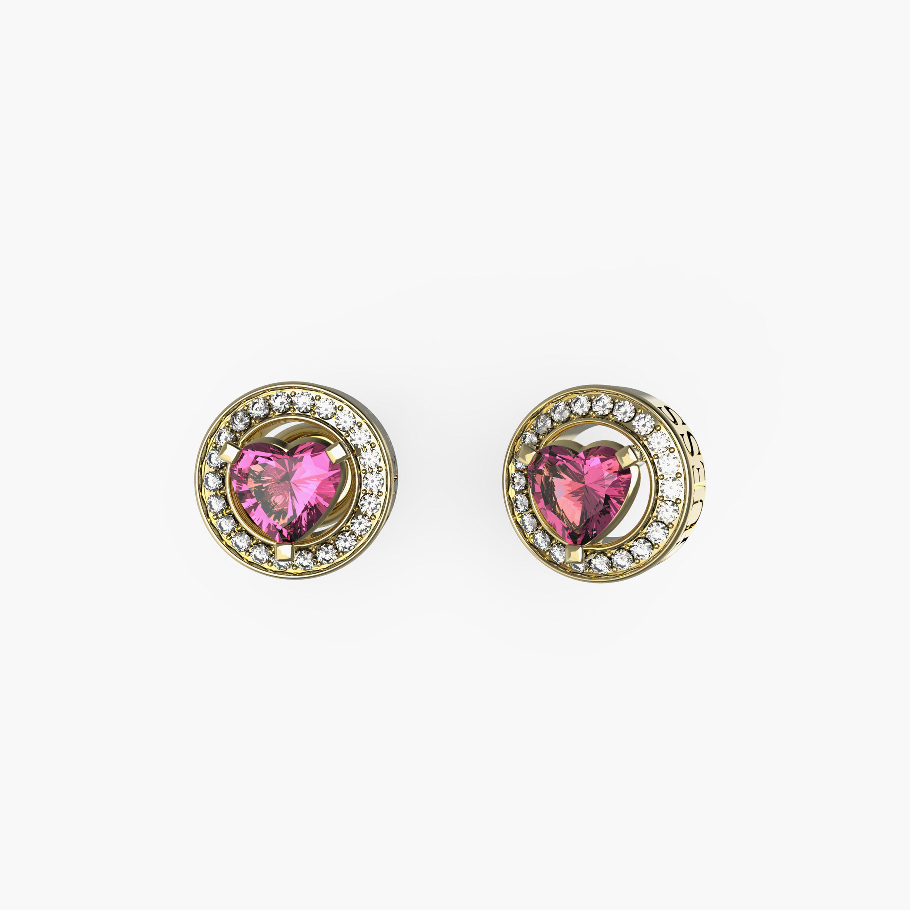 Guess M'Ama Non M'Ama Women Gold Embellished Stud Earrings Stainless Steel | JUBE04669JWYGFCT-women-watchesandjewellery-jewellery-earrings-image-1