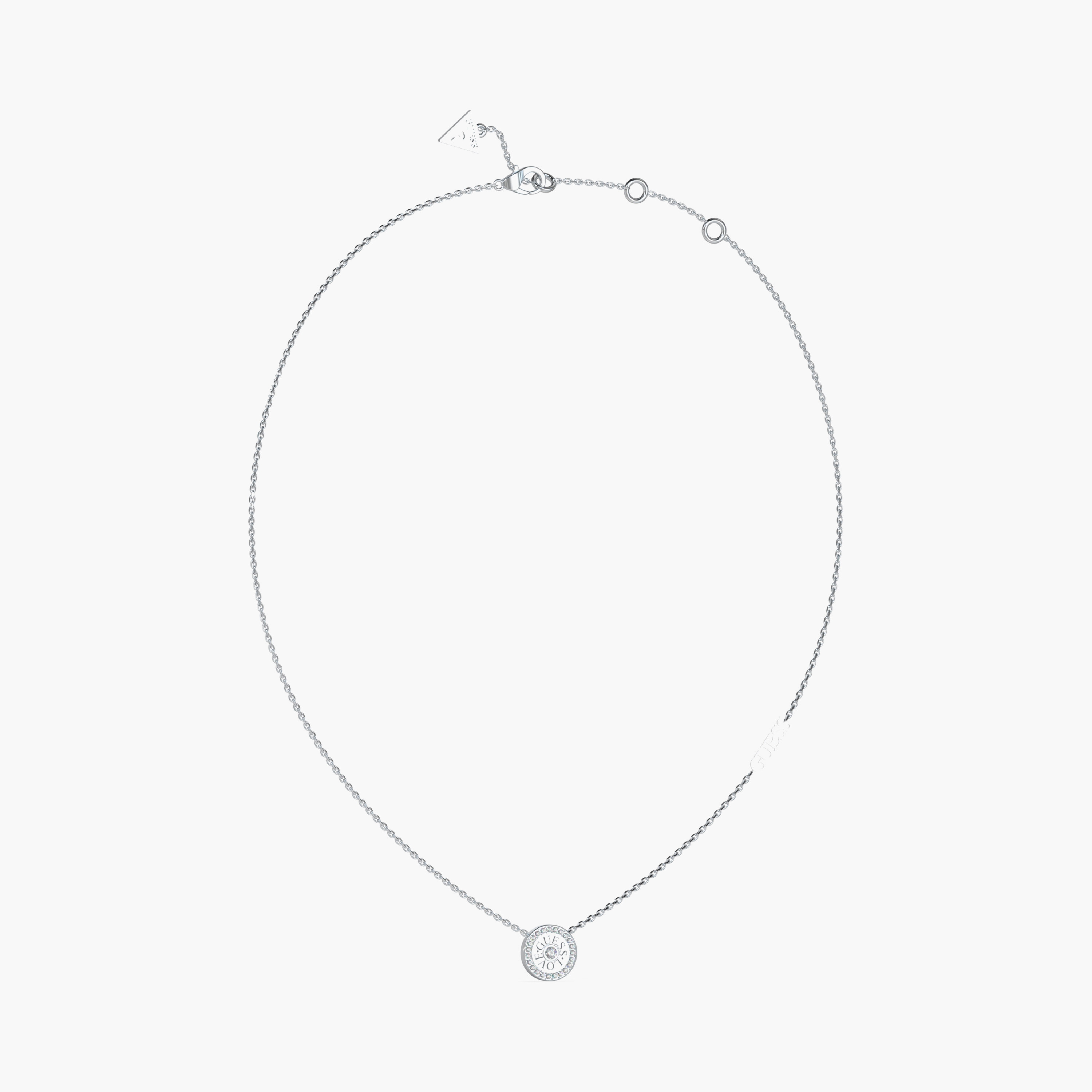 Guess Love Guess Women Embellished Pendant Necklace Stainless Steel | JUBN04080JWRHT-women-watchesandjewellery-jewellery-necklacesandpendants-image-1