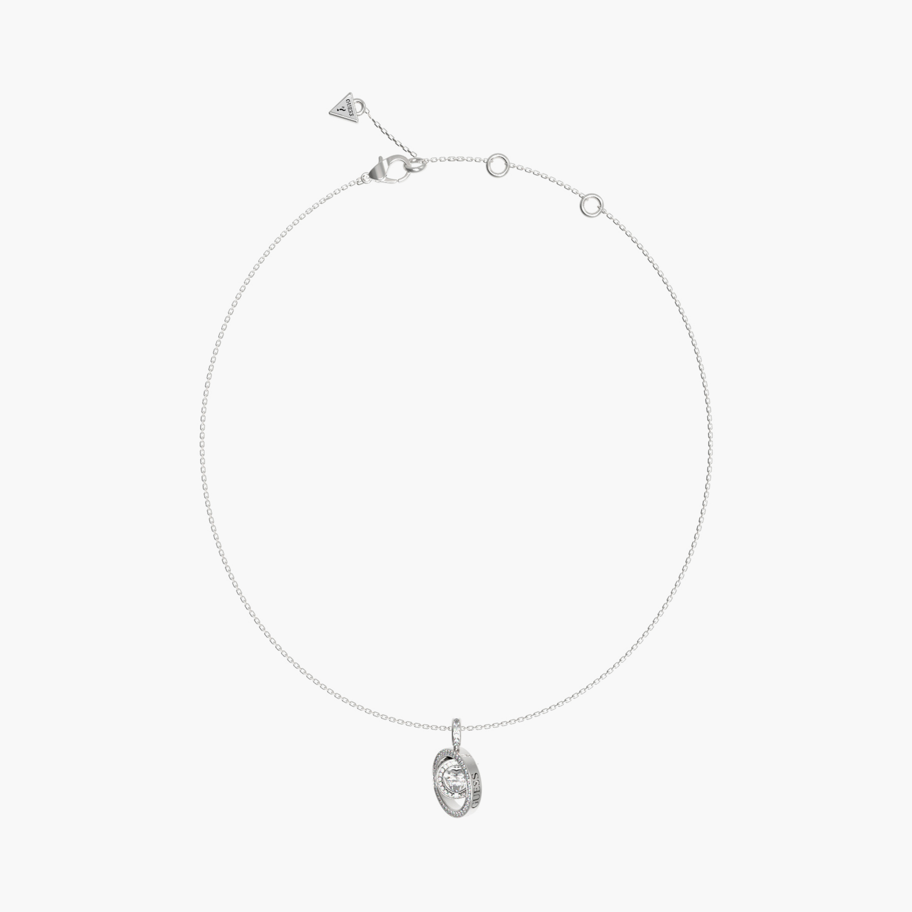 Guess M'Ama Non M'Ama Women Embellished Pendant Necklace Stainless Steel | JUBN04658JWRHT-women-watchesandjewellery-jewellery-necklacesandpendants-image-1