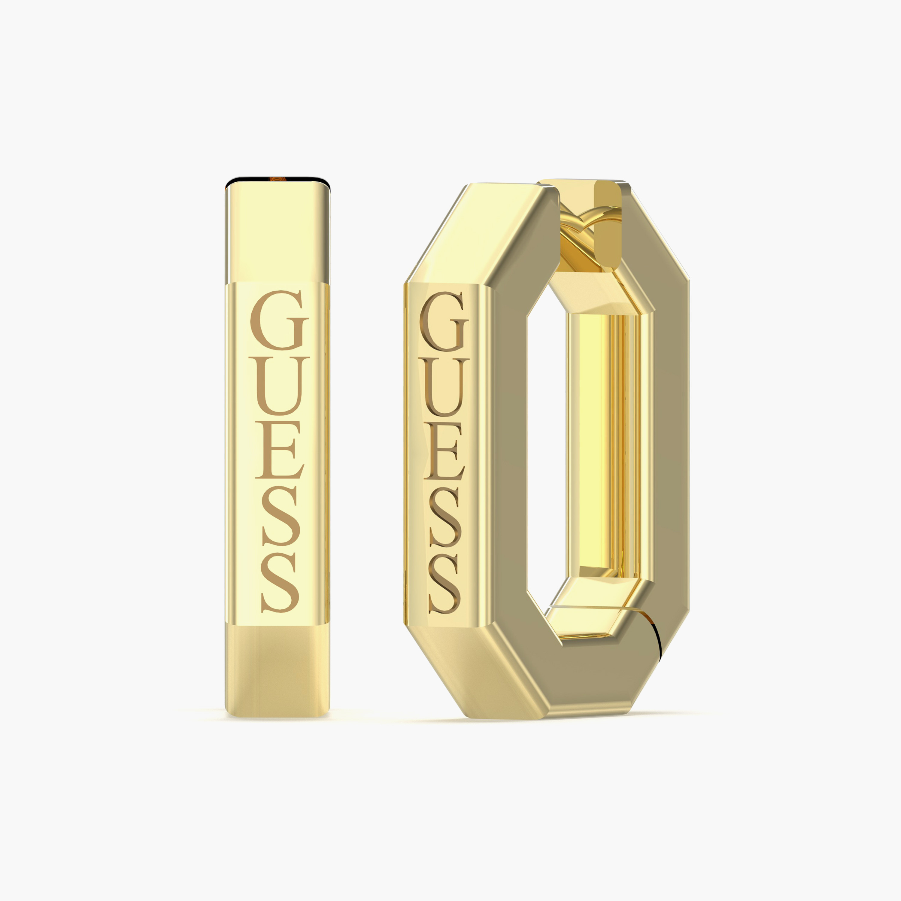 Guess Love Me Tender Women Gold Plain Huggie Hoop Earrings Stainless Steel | JUBE03405JWYGT-women-watchesandjewellery-jewellery-earrings-image-1