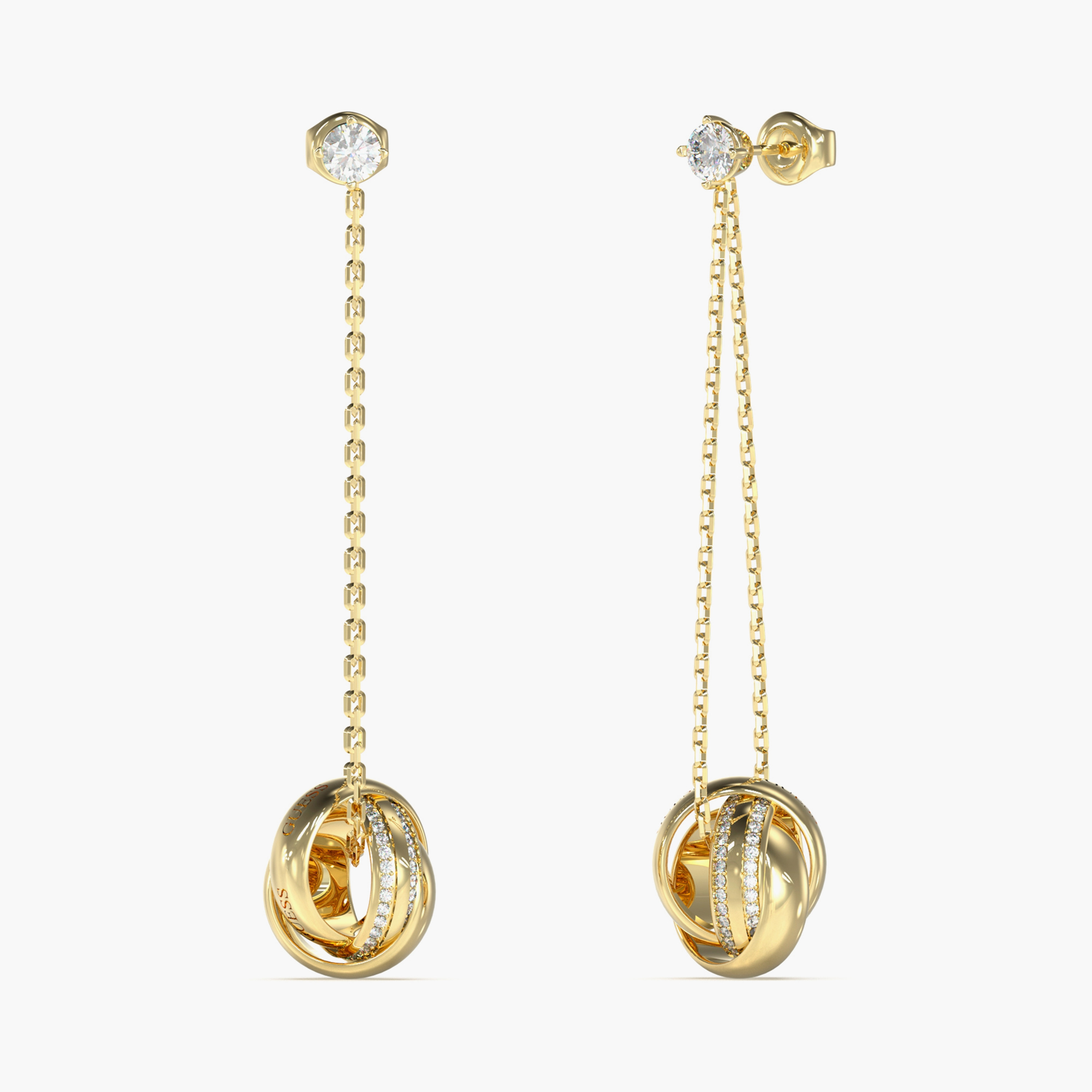 Guess Perfect Women Gold Embellished Drop Earrings Stainless Steel | JUBE04071JWYGT-women-watchesandjewellery-jewellery-earrings-image-1