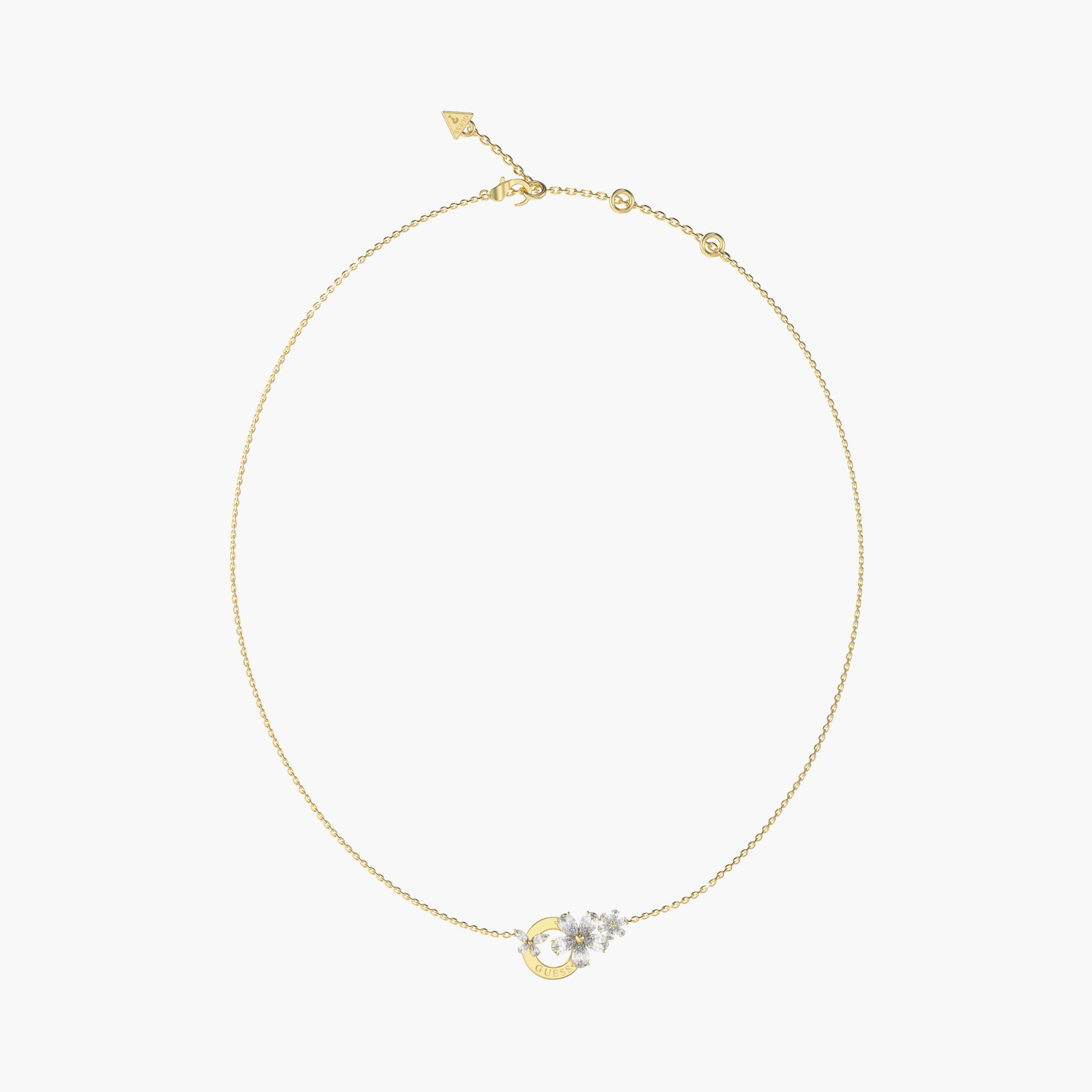 Guess Lily Women Floral Chain Necklace Stainless Steel | JUBN05102JWYGT-women-watchesandjewellery-jewellery-necklacesandpendants-image-1