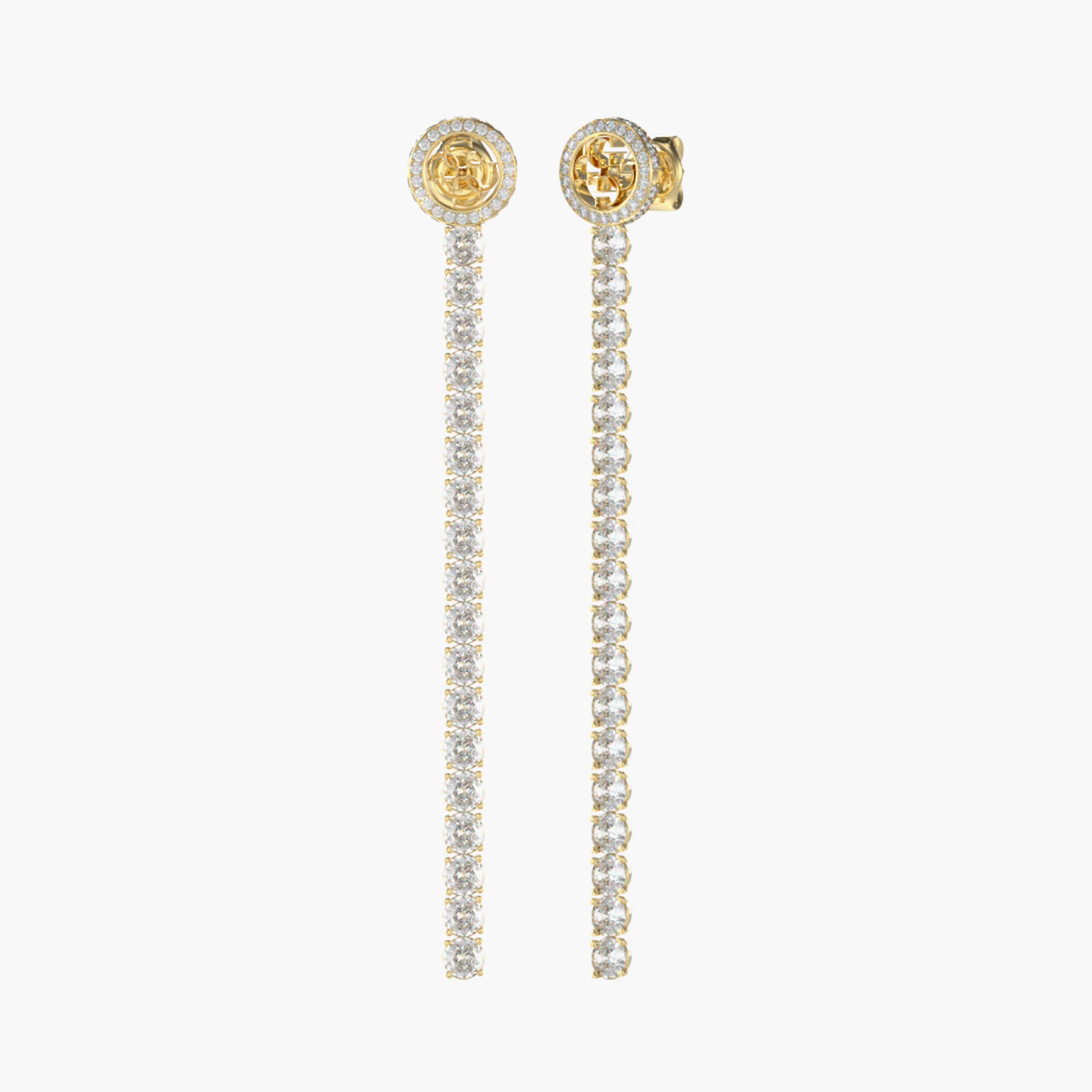 Guess Paradise Women Gold Embellished Drop Earrings Stainless Steel | JUBE05144JWYGT-women-watchesandjewellery-jewellery-earrings-image-1