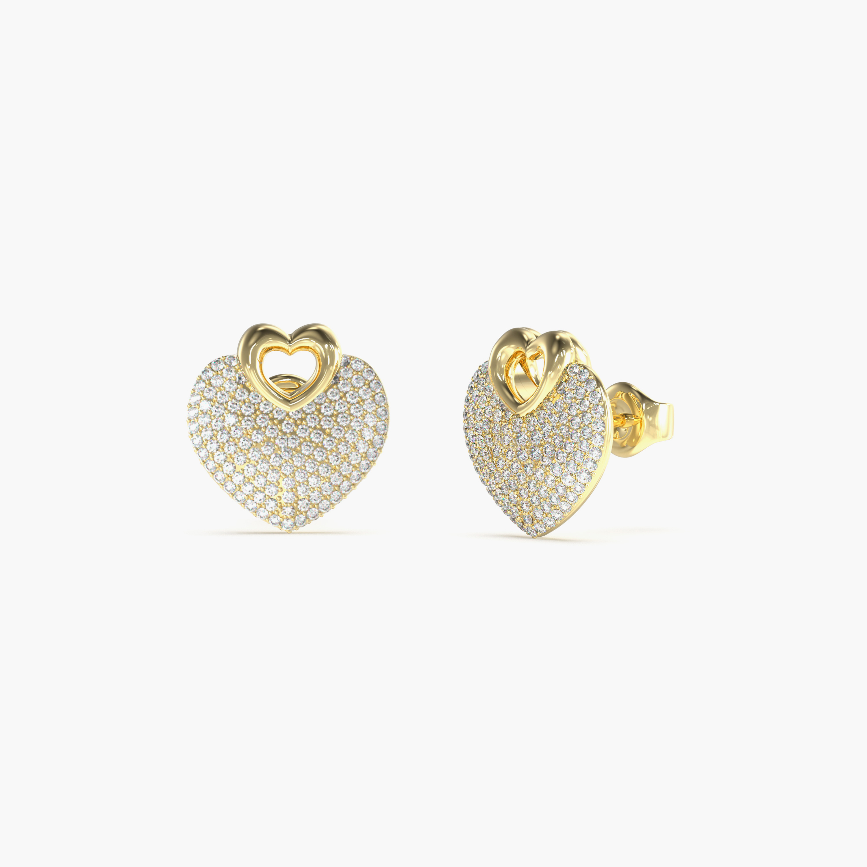 Guess Crazy In Love Women Gold Embellished Stud Earrings Stainless Steel | JUBE05213JWYGT-women-watchesandjewellery-jewellery-earrings-image-1