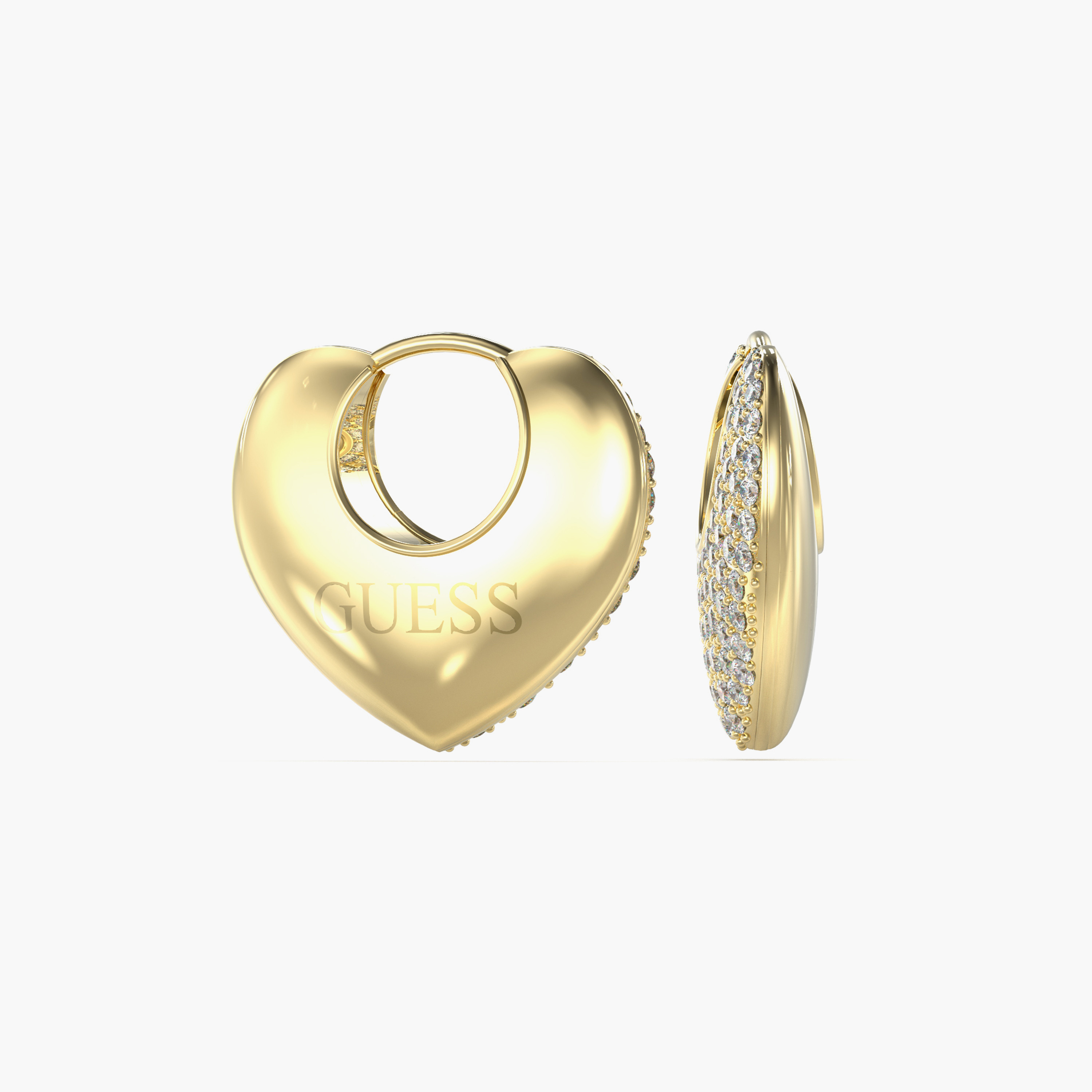 Guess Crazy In Love Women Embellished Huggie Hoop Earrings Stainless Steel | JUBE05207-women-watchesandjewellery-jewellery-earrings-image-3