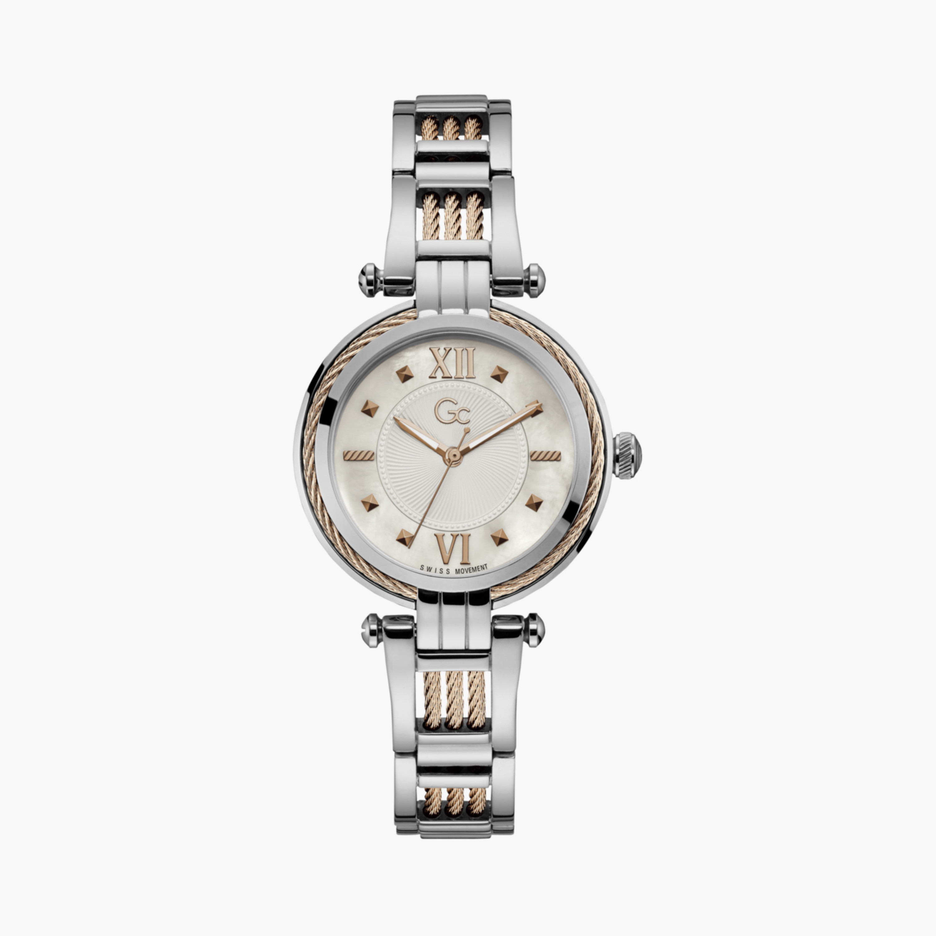 ساعة GC للنساء 36 مم فضة وذهب وردي تناظري من الستانلس ستيل | Y56003L1MF-women-watchesandjewellery-watches-image-1