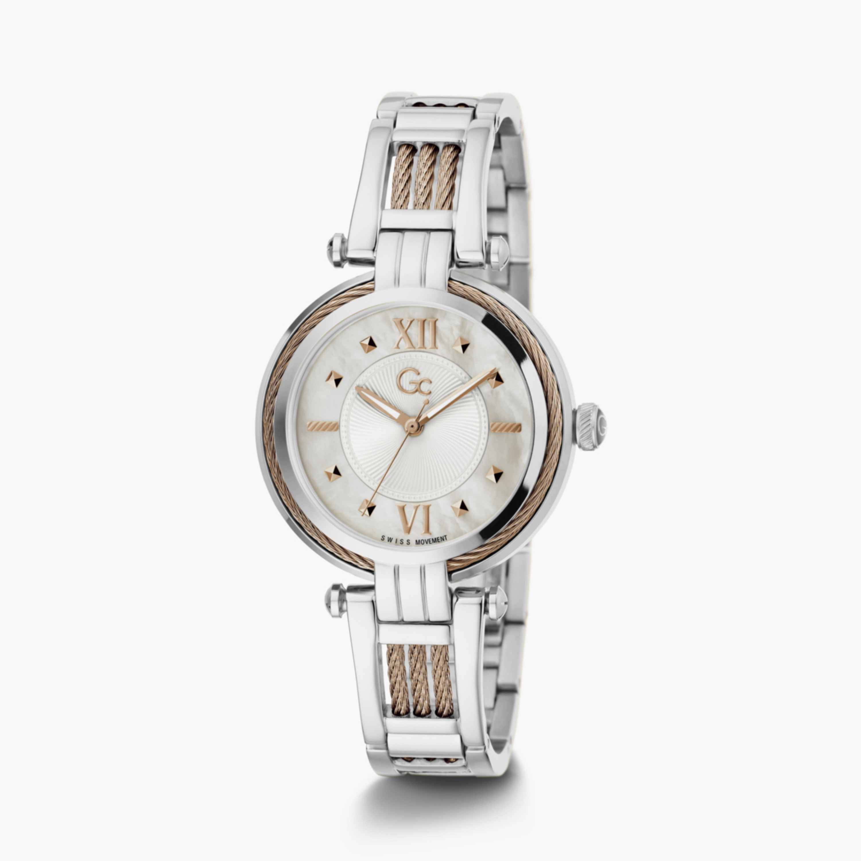ساعة GC للنساء 36 مم فضة وذهب وردي تناظري من الستانلس ستيل | Y56003L1MF-women-watchesandjewellery-watches-image-2