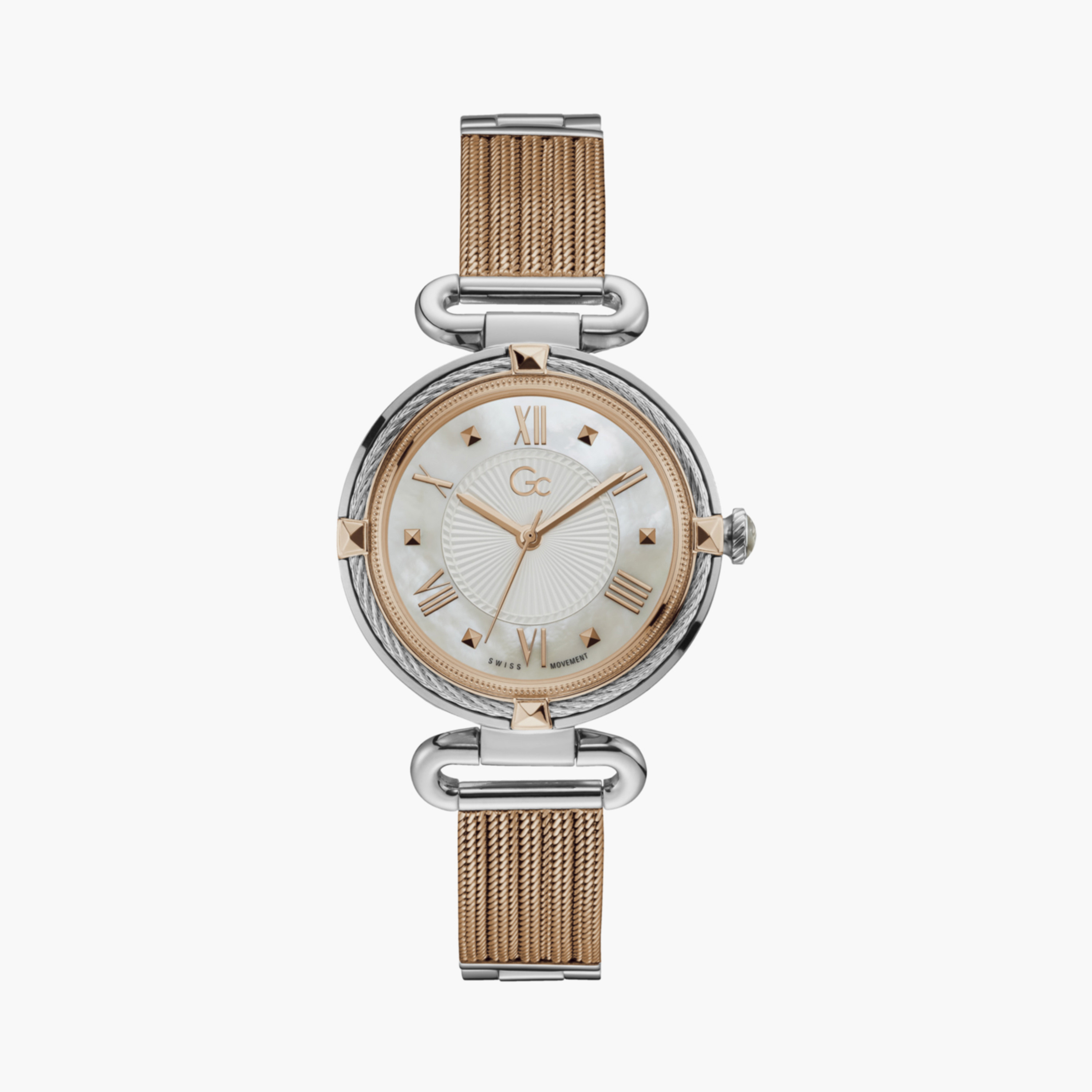 ساعة GC للنساء 36 مم فضة وذهب وردي تناظري من الستانلس ستيل | Y58001L1MF-women-watchesandjewellery-watches-image-1