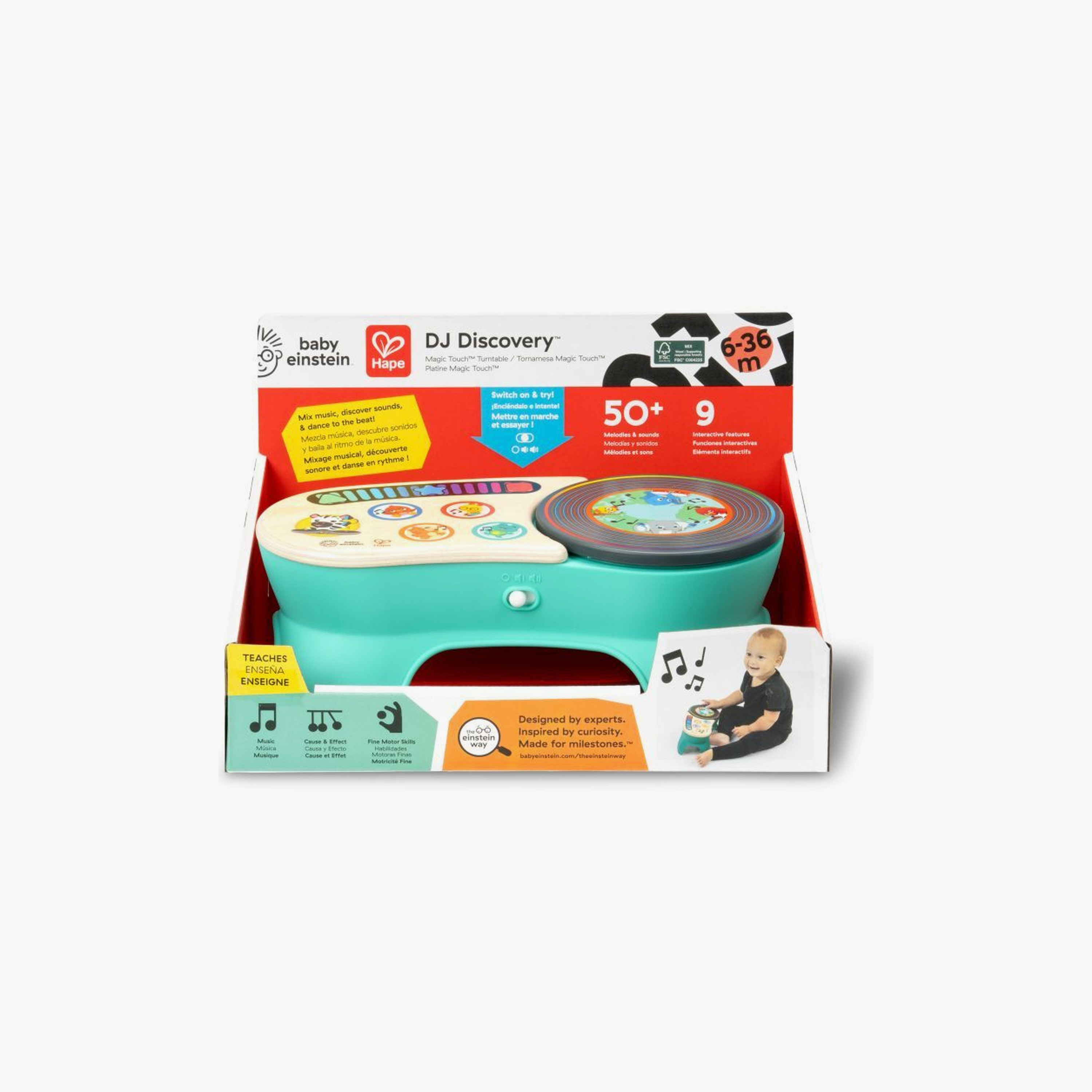 Baby Einstein Hape DJ Discovery Musical Toy Turntable - 6 Months+-toys-babyandtoddlertoys-lightsandmusicaltoys-image-7