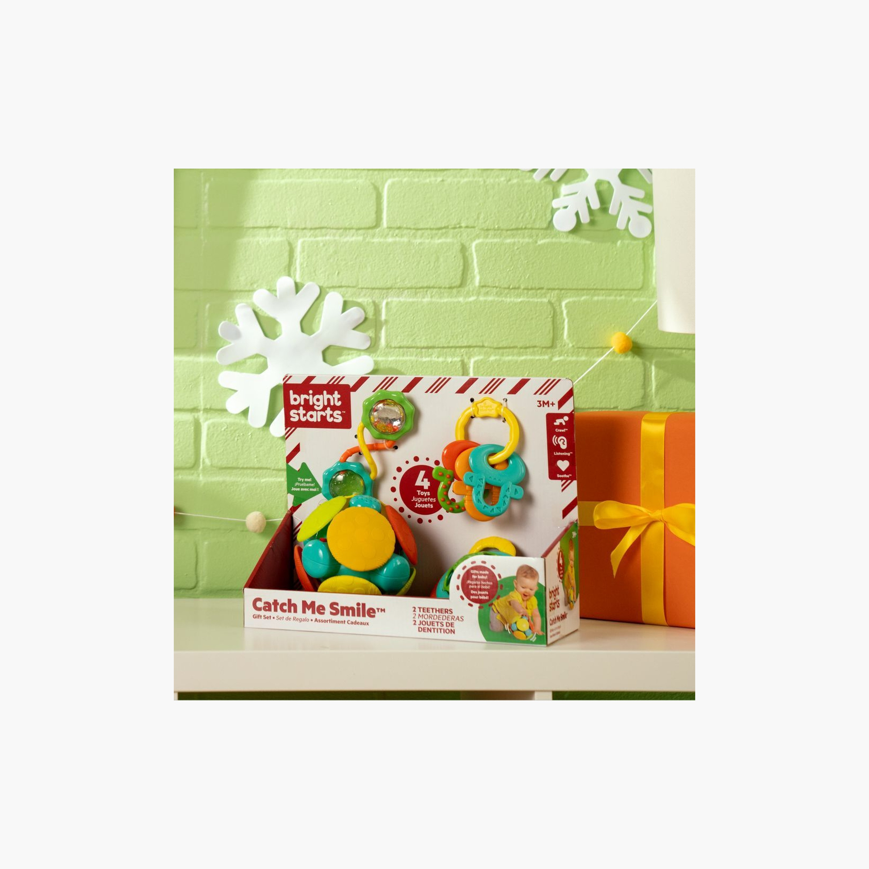 Bright Starts 4-Piece Catch Me Smile Holiday Gift Set - 3 Months+-toys-babyandtoddlertoys-rattlesandteethers-image-2