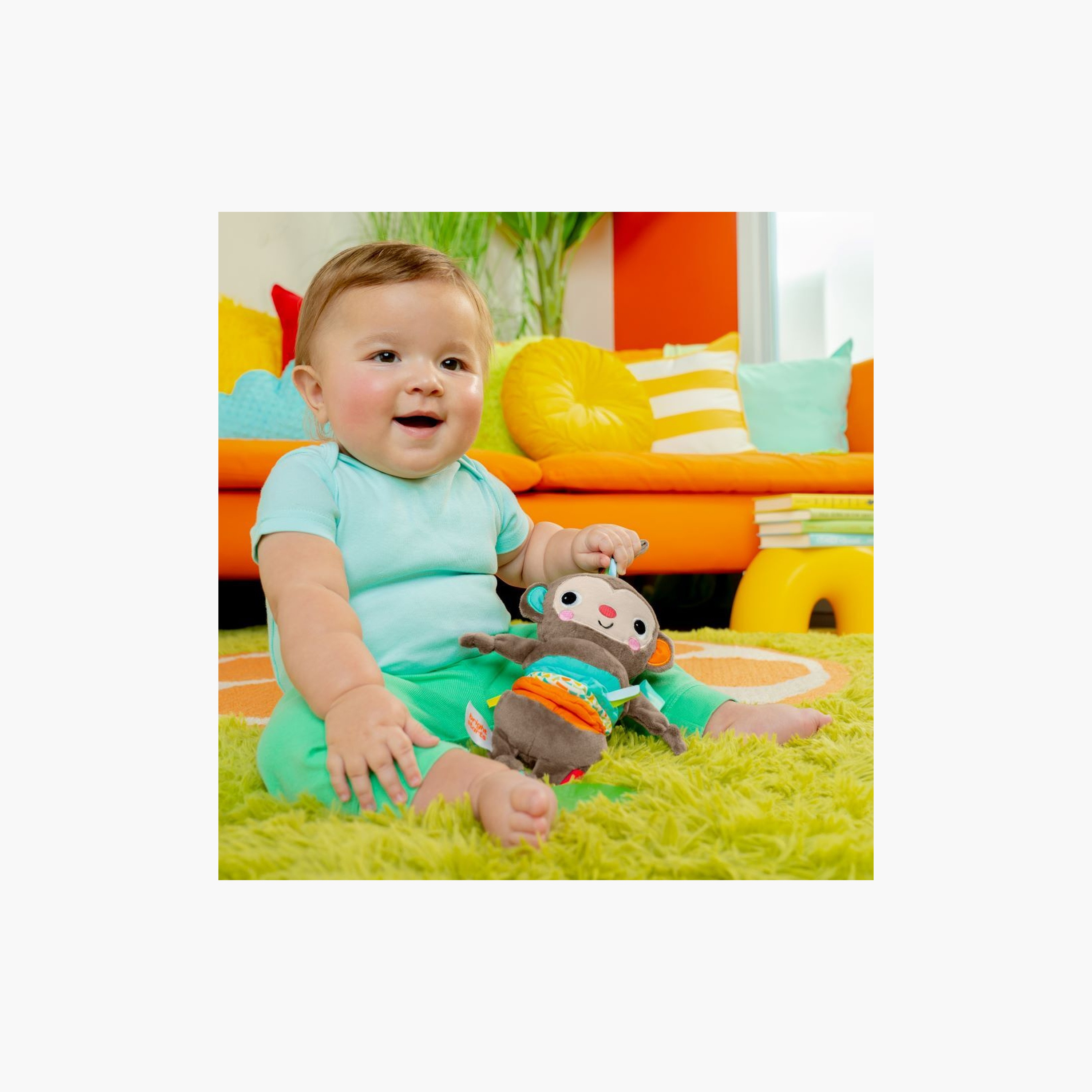 Bright Starts Pull, Play & Boogie Stretch Monkey Toy with Music - Newborns+-toys-babyandtoddlertoys-strollertoys-image-2