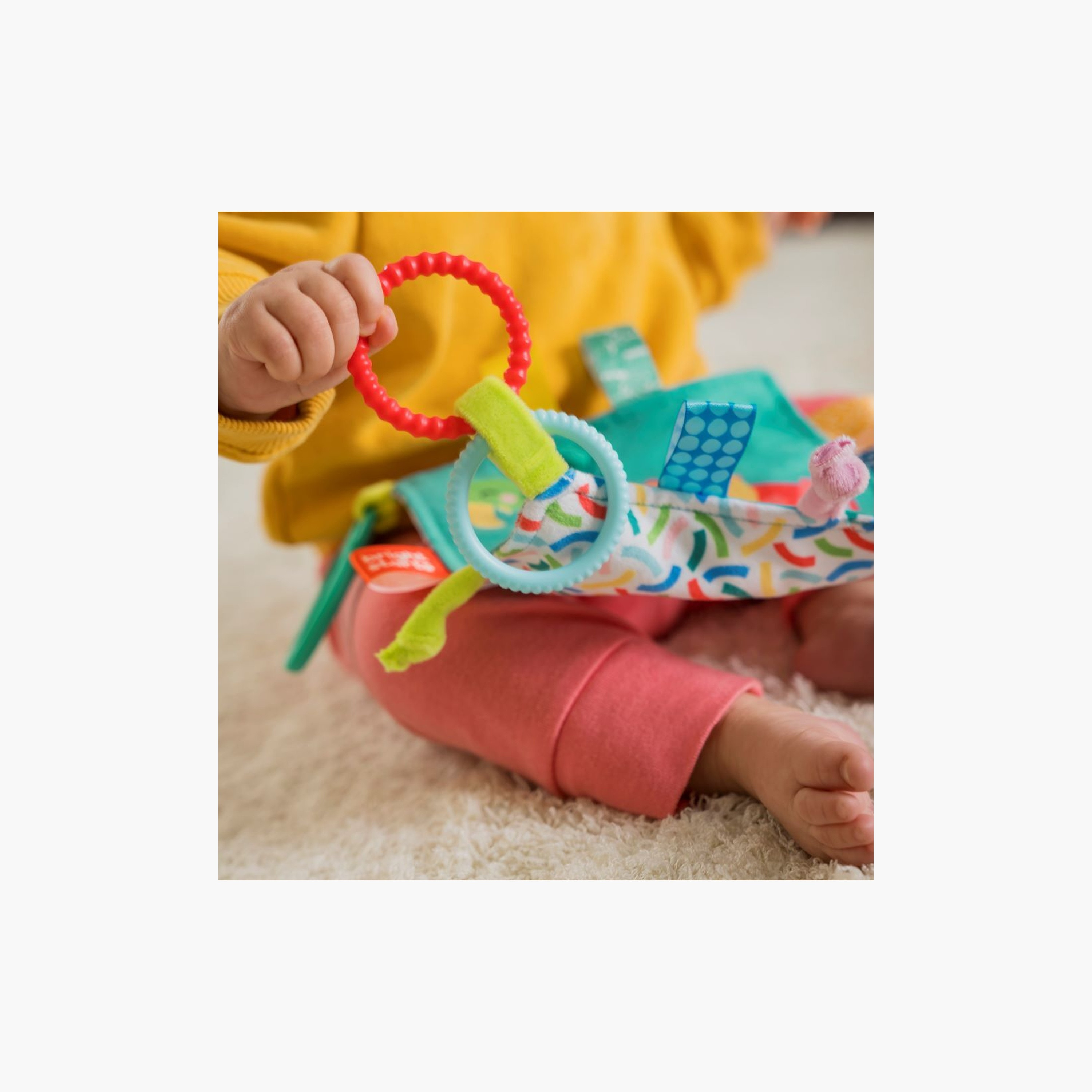Bright Starts Fuzzy Feelies Plush Peg Soft Sensory Security Blanket - 0 Months+-toys-babyandtoddlertoys-strollertoys-image-4