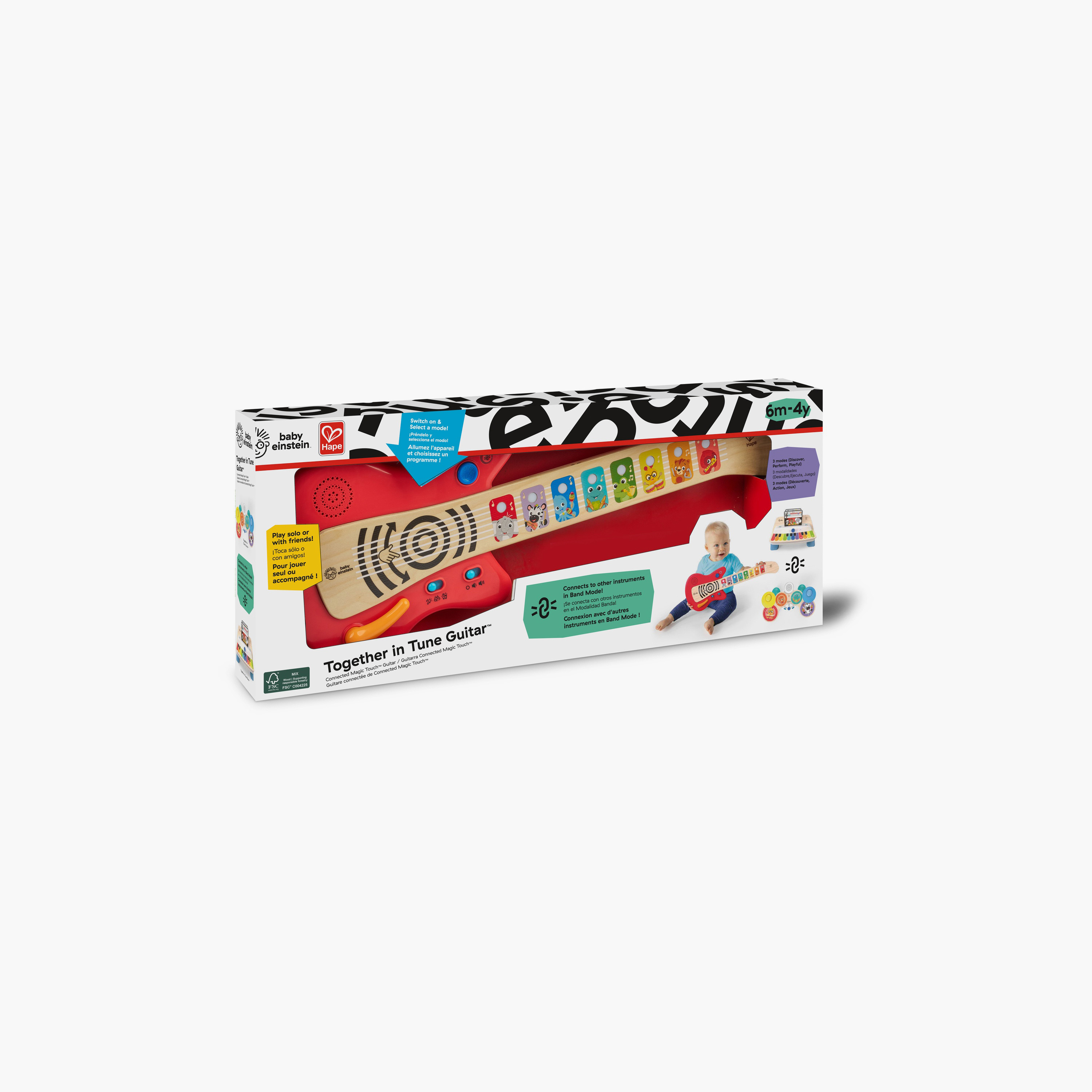 Baby Einstein Together in Tune Guitar​ Safe Wireless Wooden Musical Toy, Magic - 6 Months+-toys-babyandtoddlertoys-lightsandmusicaltoys-image-7