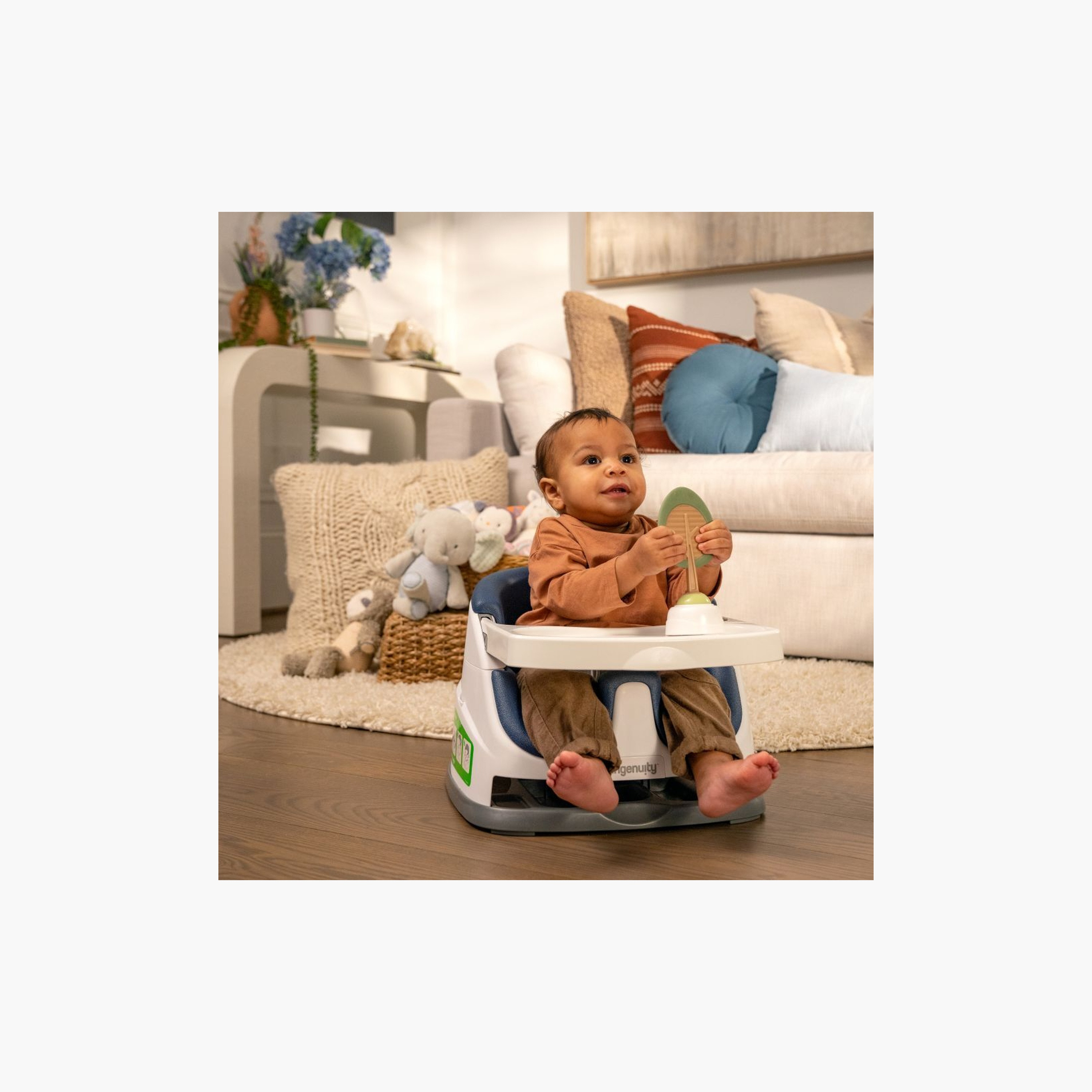 Ingenuity Baby Base 2-in-1 Booster Feeding & Floor Seat with Self-Storing Tray - Night Sky-baby-feeding-highchairsandboosters-image-4