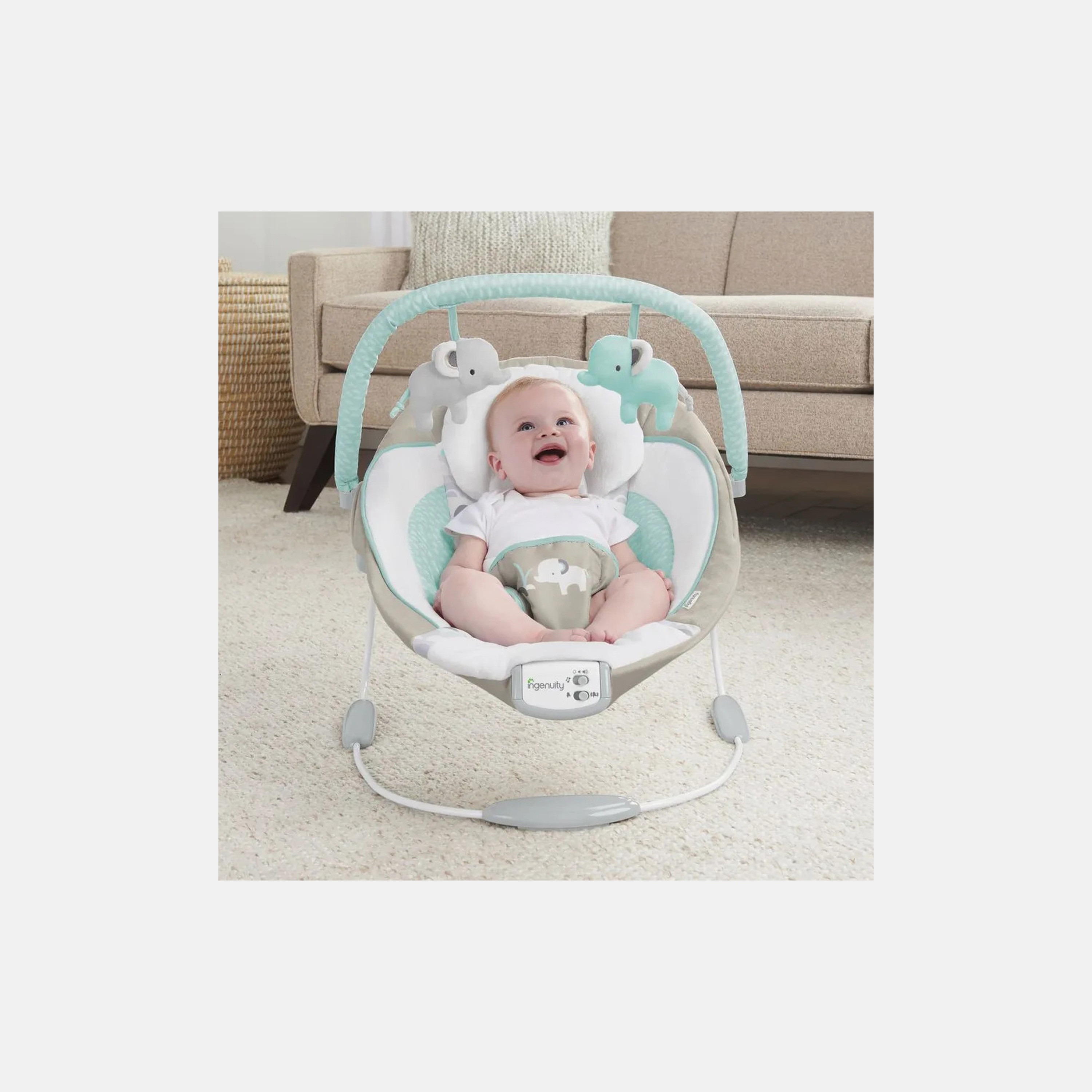 مقعد هزاز للأطفال مع قضيب ألعاب مخملية  من إنجينيويتي - حديثي الولادة فما فوق-baby-infantactivity-bouncers-image-3