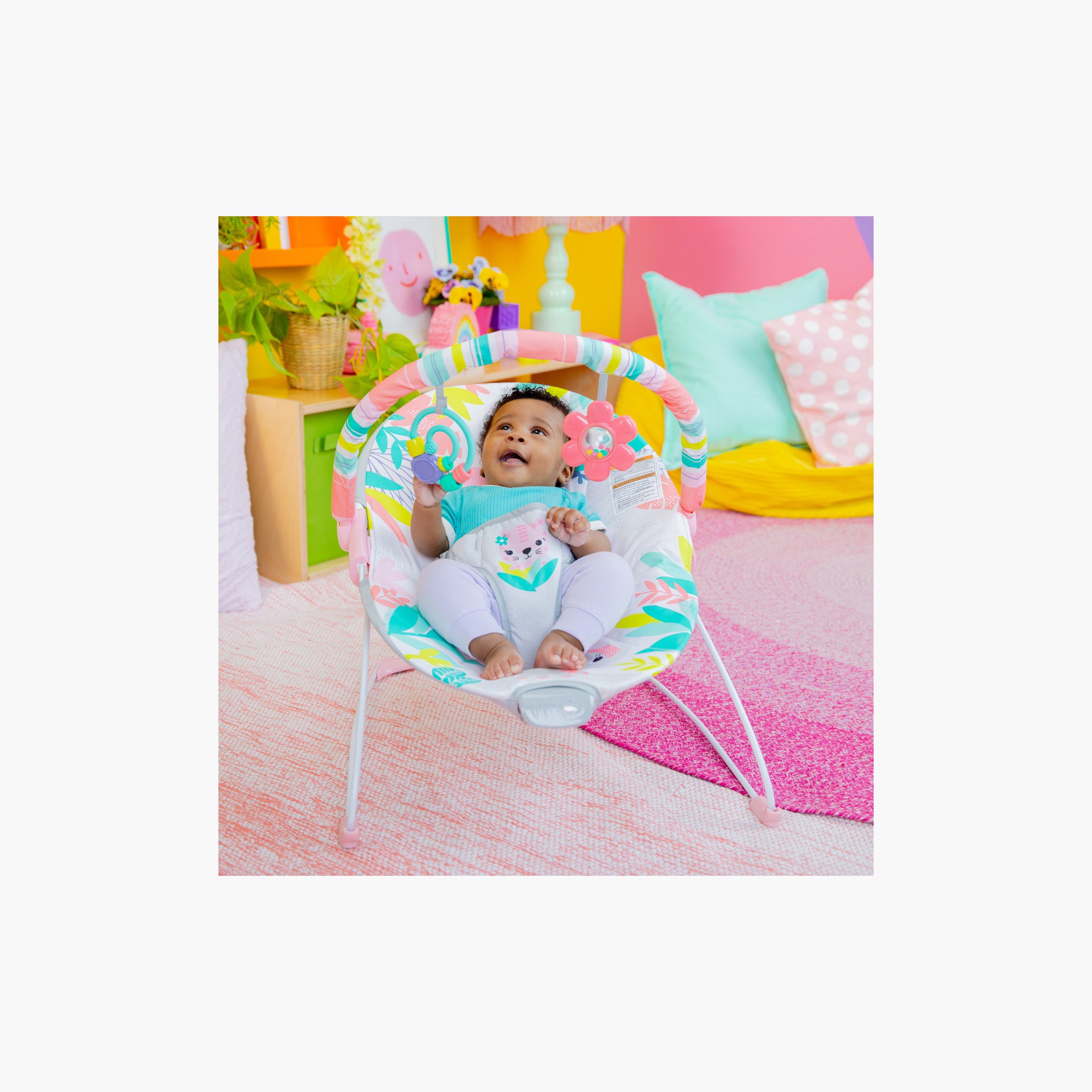 Bright Starts Rainforest Vibes Vibrating Bouncer with Hanging Toys - Newborns+-baby-infantactivity-bouncers-image-10