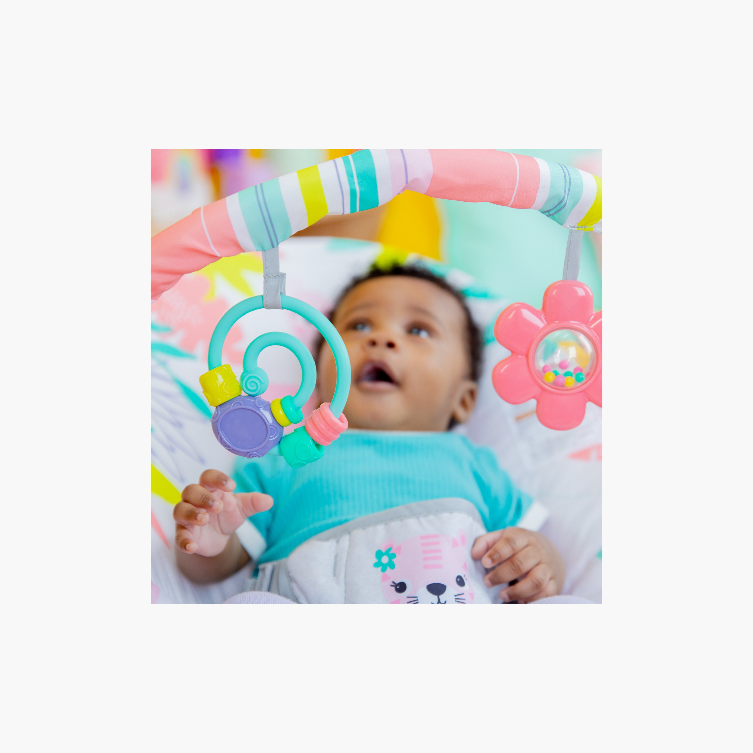 Bright Starts Rainforest Vibes Vibrating Bouncer with Hanging Toys - Newborns+-baby-infantactivity-bouncers-image-2