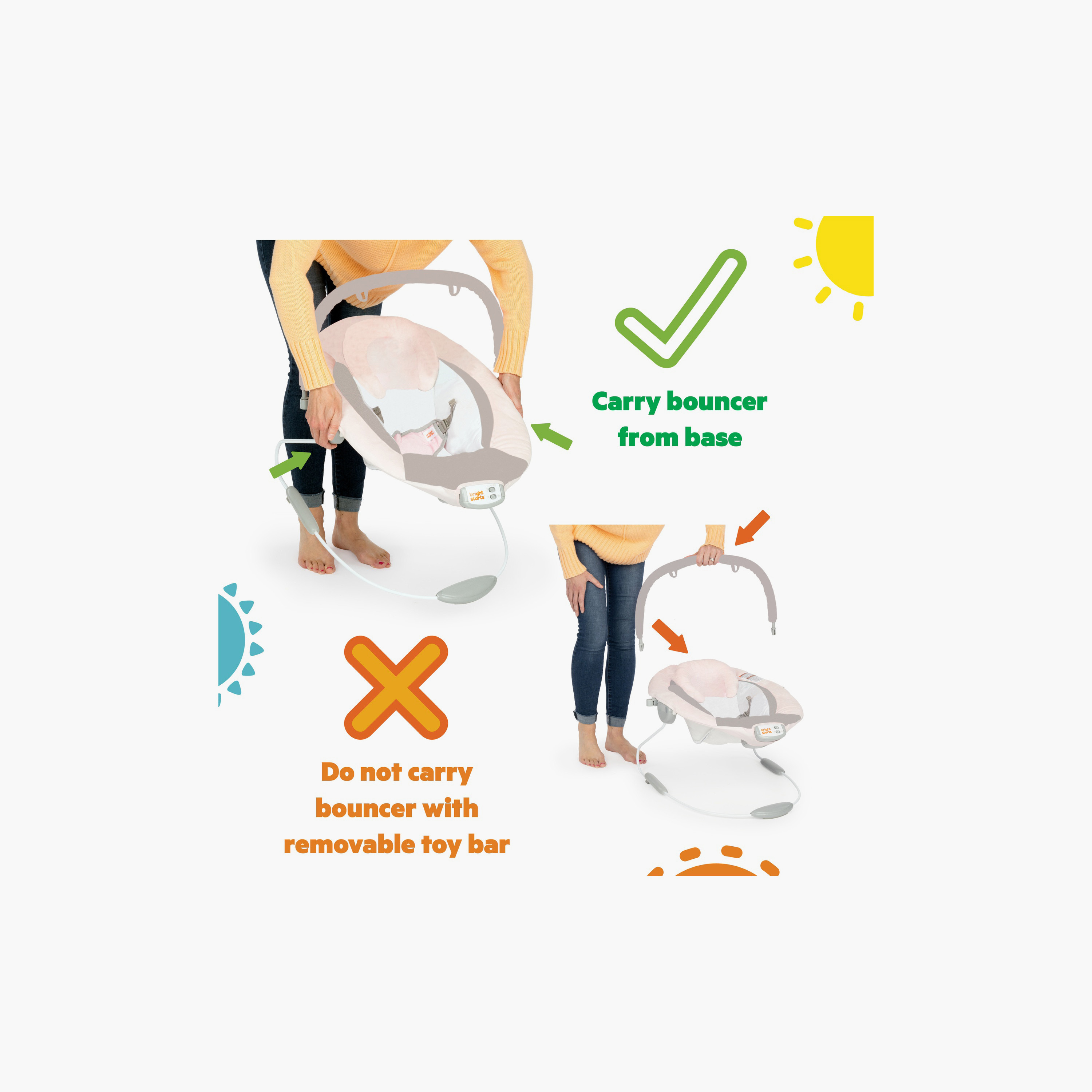 Bright Starts Rainforest Vibes Vibrating Bouncer with Hanging Toys - Newborns+-baby-infantactivity-bouncers-image-3