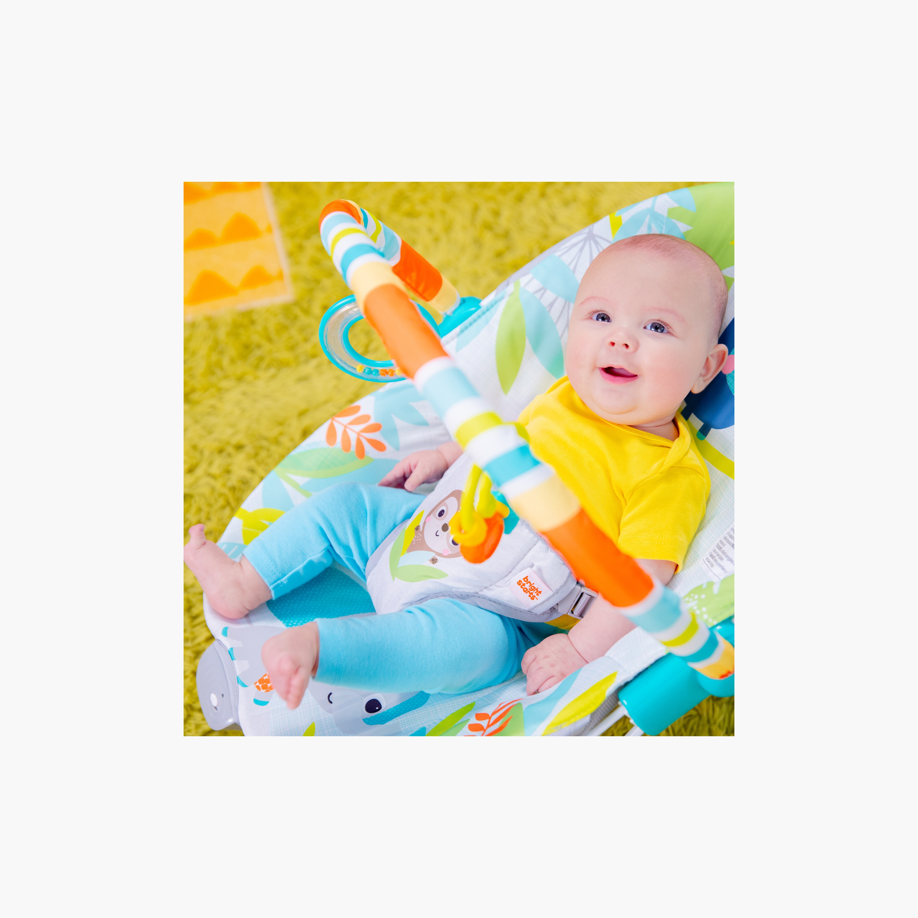Bright Starts Rainforest Vibes Vibrating Bouncer with Hanging Toys - Newborns+-baby-infantactivity-bouncers-image-5