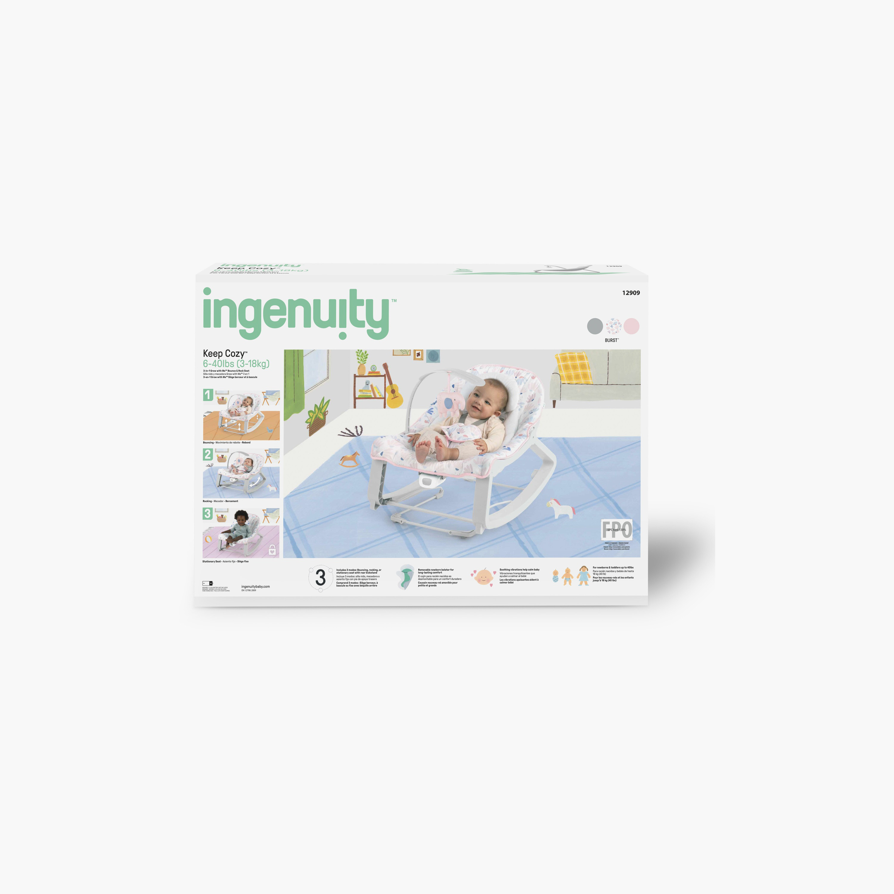 Ingenuity Keep Cozy 3-in-1 Rocker & Seat with Removable Bolster & Plush Toy - Newborns+-baby-infantactivity-rockers-image-6