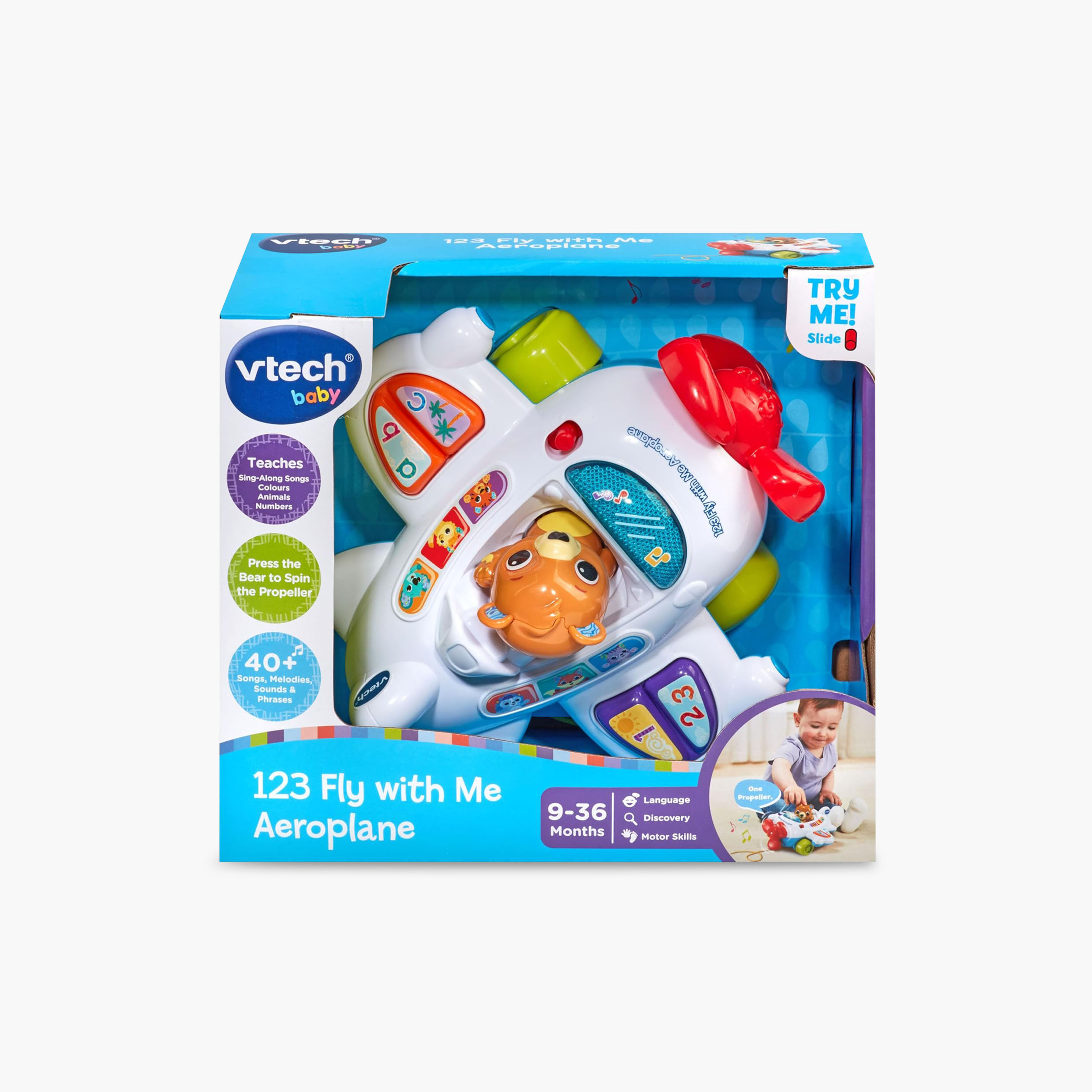 VTech 123 Fly with Me Aeroplane Toy-toys-babyandtoddlertoys-pushandpulltoys-image-5