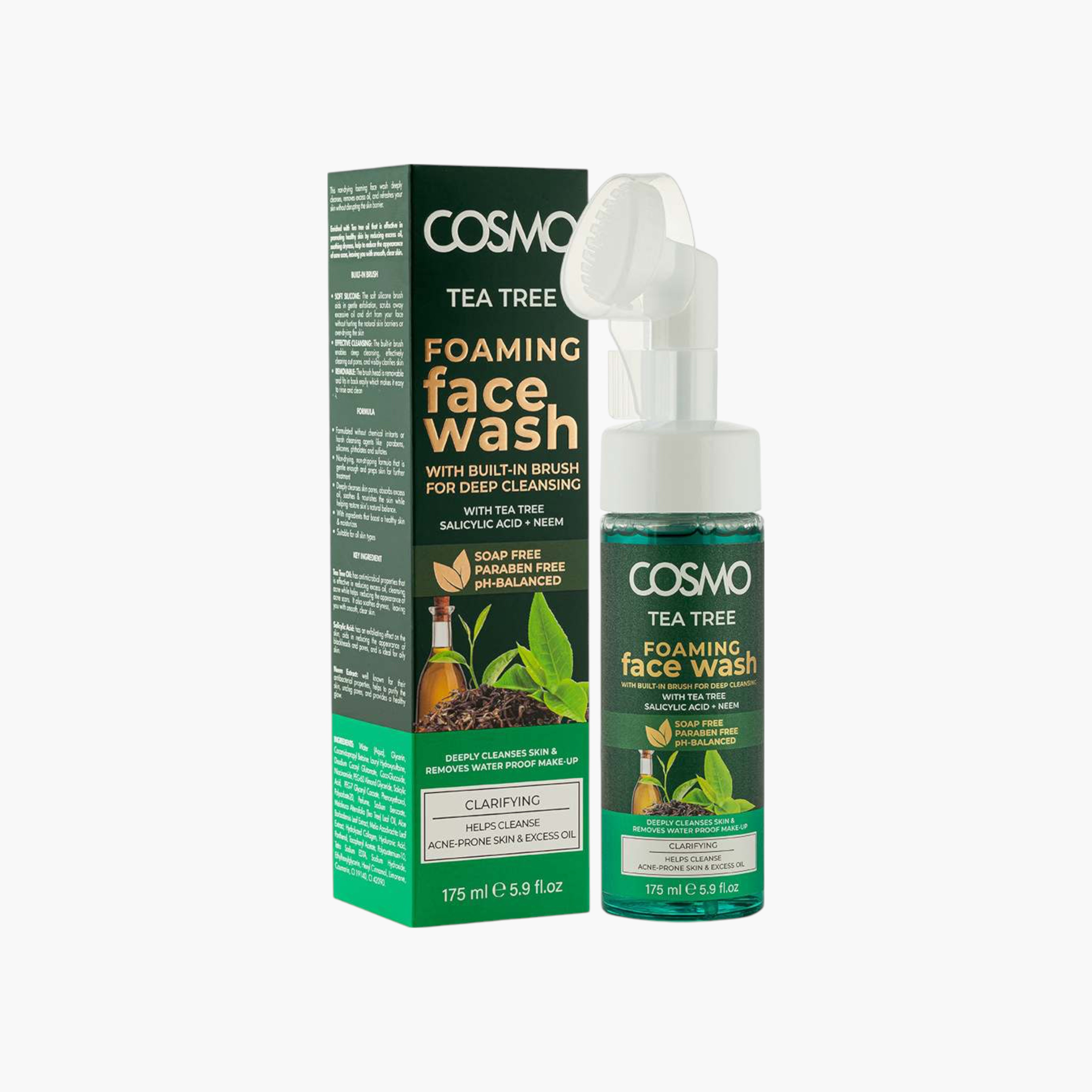 غسول وجه رغوي بشجرة الشاي من كوزمو - 175 مل-beautyandpersonalcare-skin-cleansers-facewashandcleansers-image-1