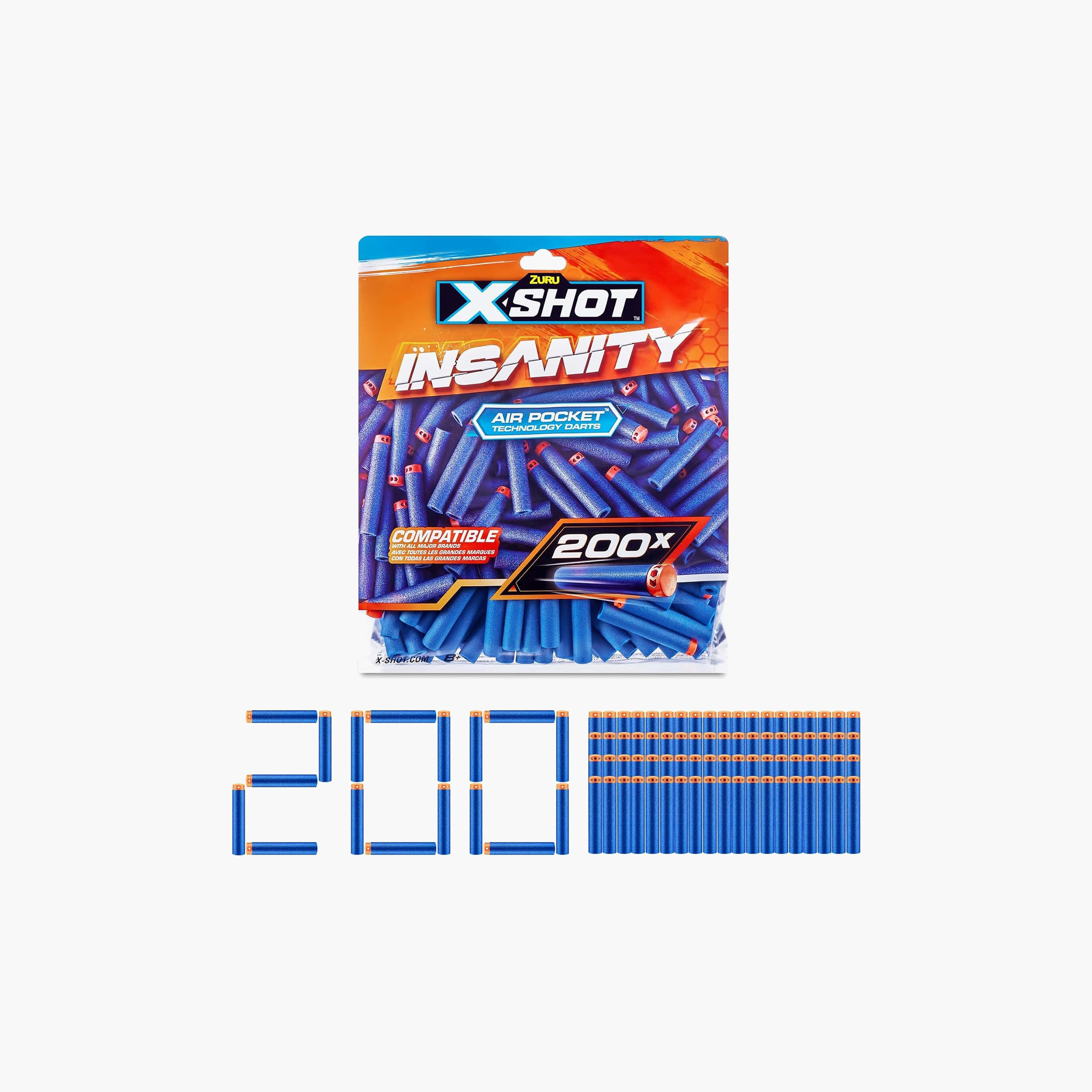 X-Shot Insanity Refill Darts - Set of 200-toys-outdoor-gunsandfoamblasters-image-1