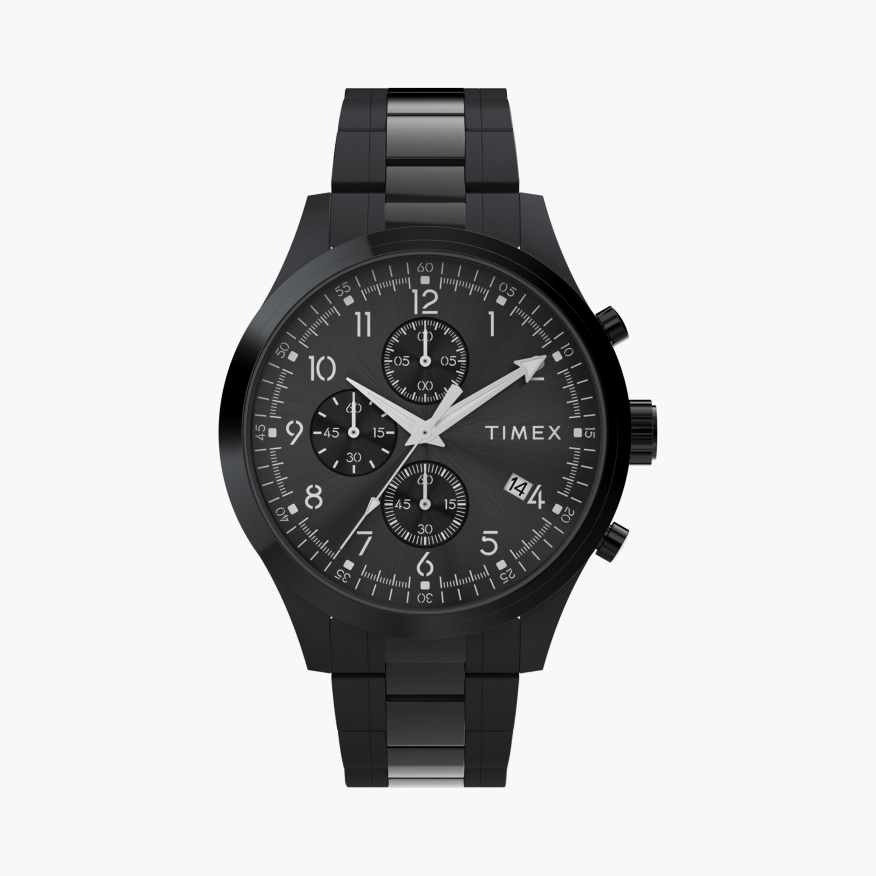 Timex Men's 43 MM Black Chronograph Stainless Steel Watch | TW2Y01600-men-watchesandjewellery-watches-image-1