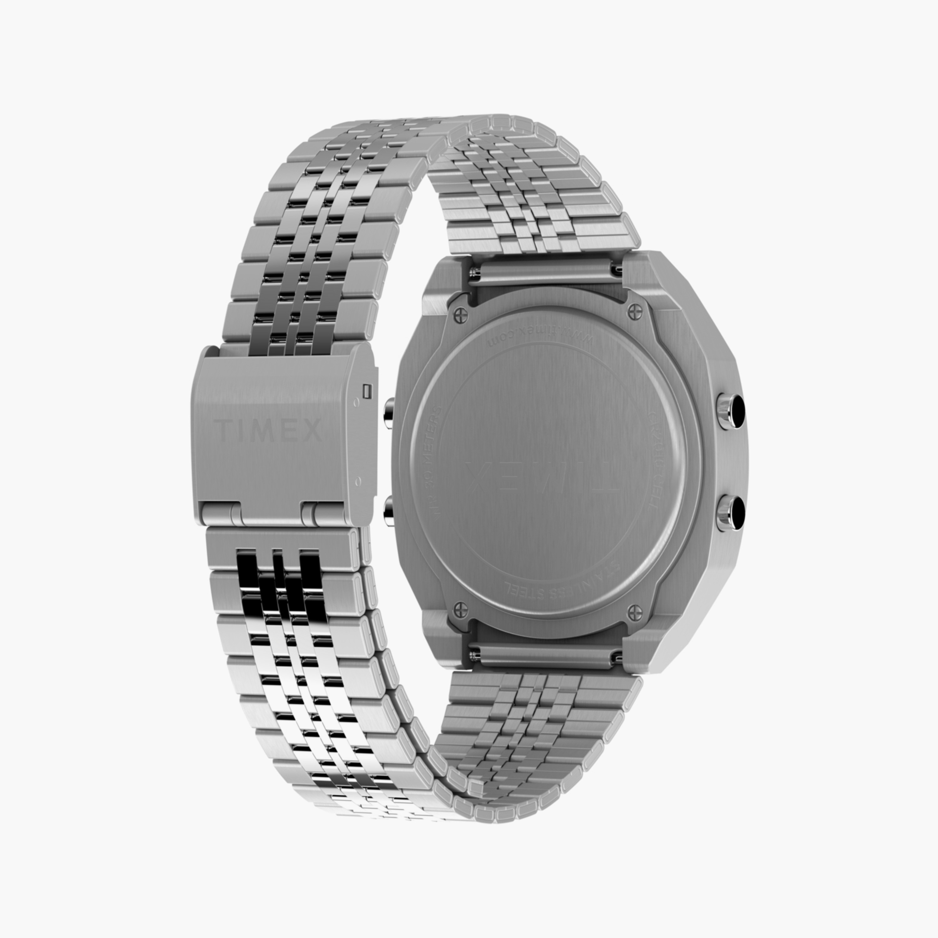 تايمكس ساعة يد 36 مم فضية رقمية ستانلس ستيل | TW2V74200-men-watchesandjewellery-watches-image-4