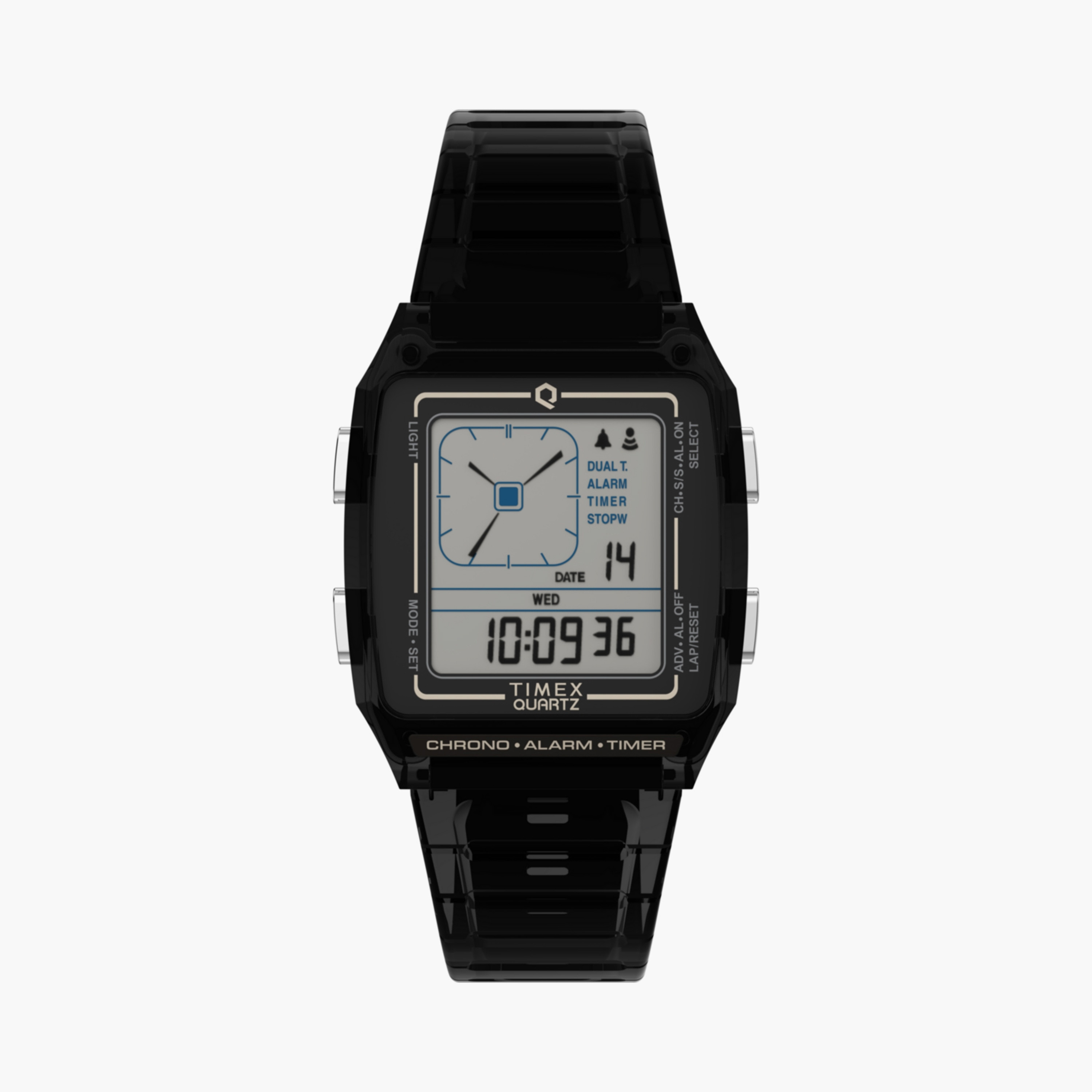 تايمكس ساعة يد 35 مم سوداء رقمية سيليكون | TW2W45000-men-watchesandjewellery-watches-image-1