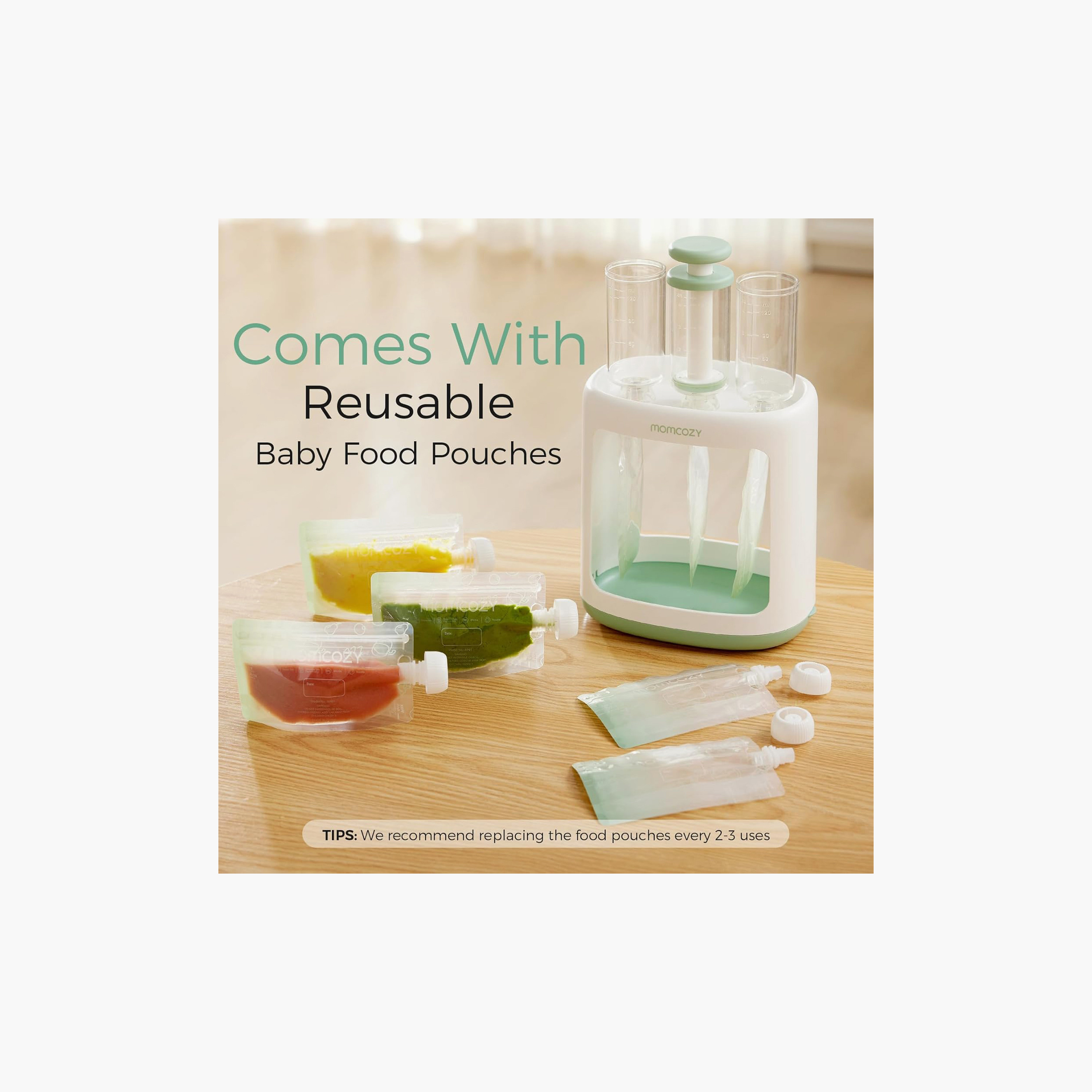 Momcozy Baby Food Maker with Reusable Food Pouches-baby-feeding-mealtimeessentials-image-6