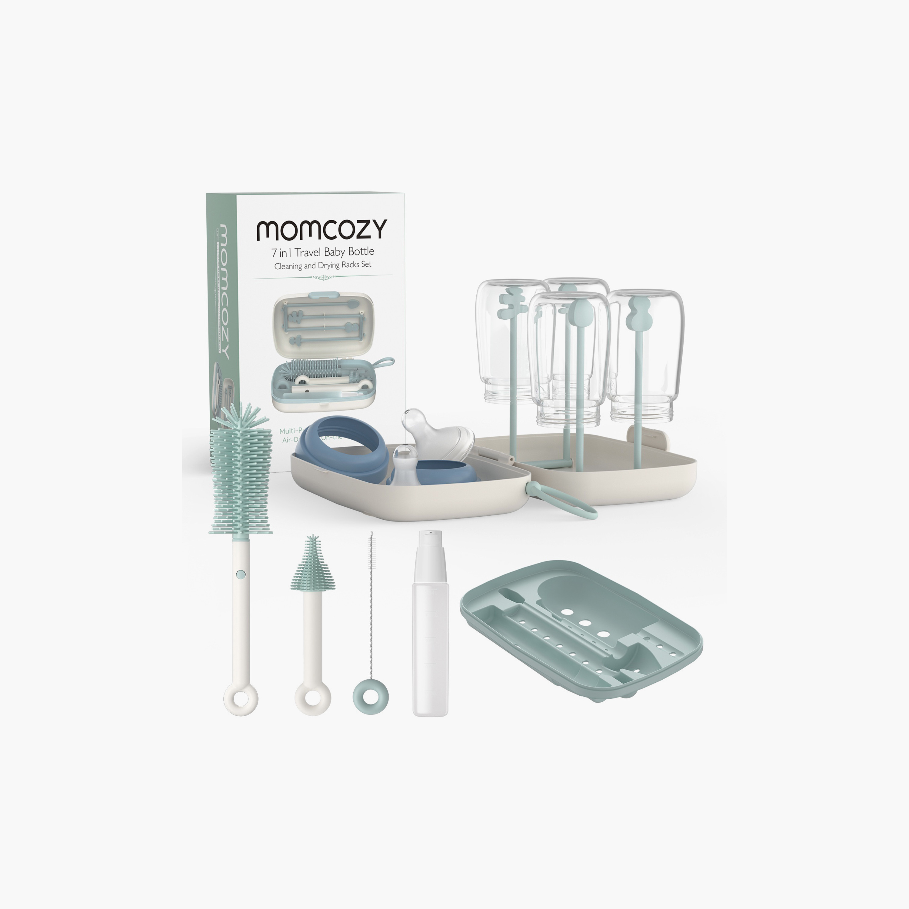 Momcozy 7-in-1 Baby Bottle Cleaner Kit - Green-baby-feeding-feedingbottles-bottlesandteats-image-1
