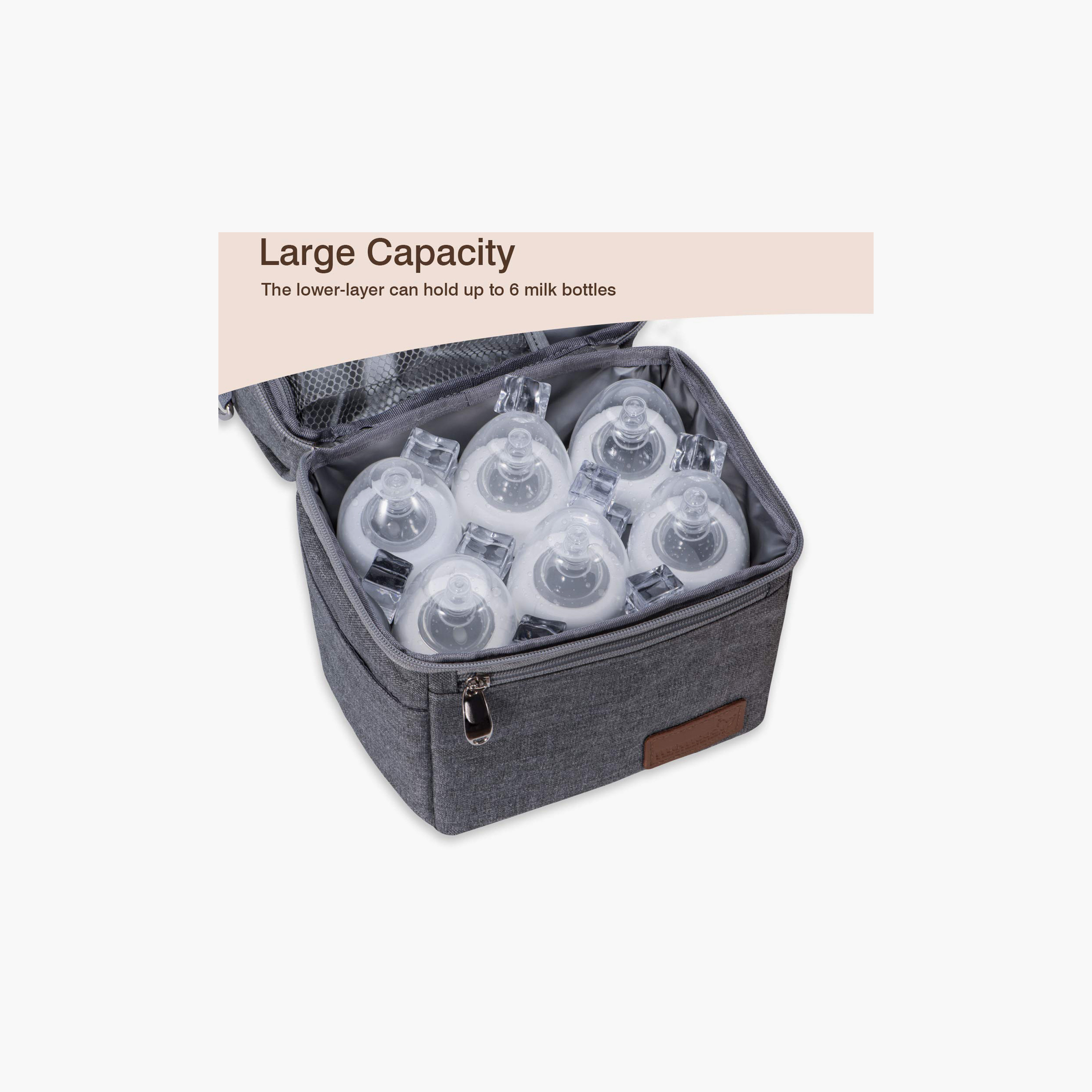 Momcozy Multi-Function Insulated Breastmilk Cooler Bag - Grey-baby-feeding-breastfeedingandcare-image-6