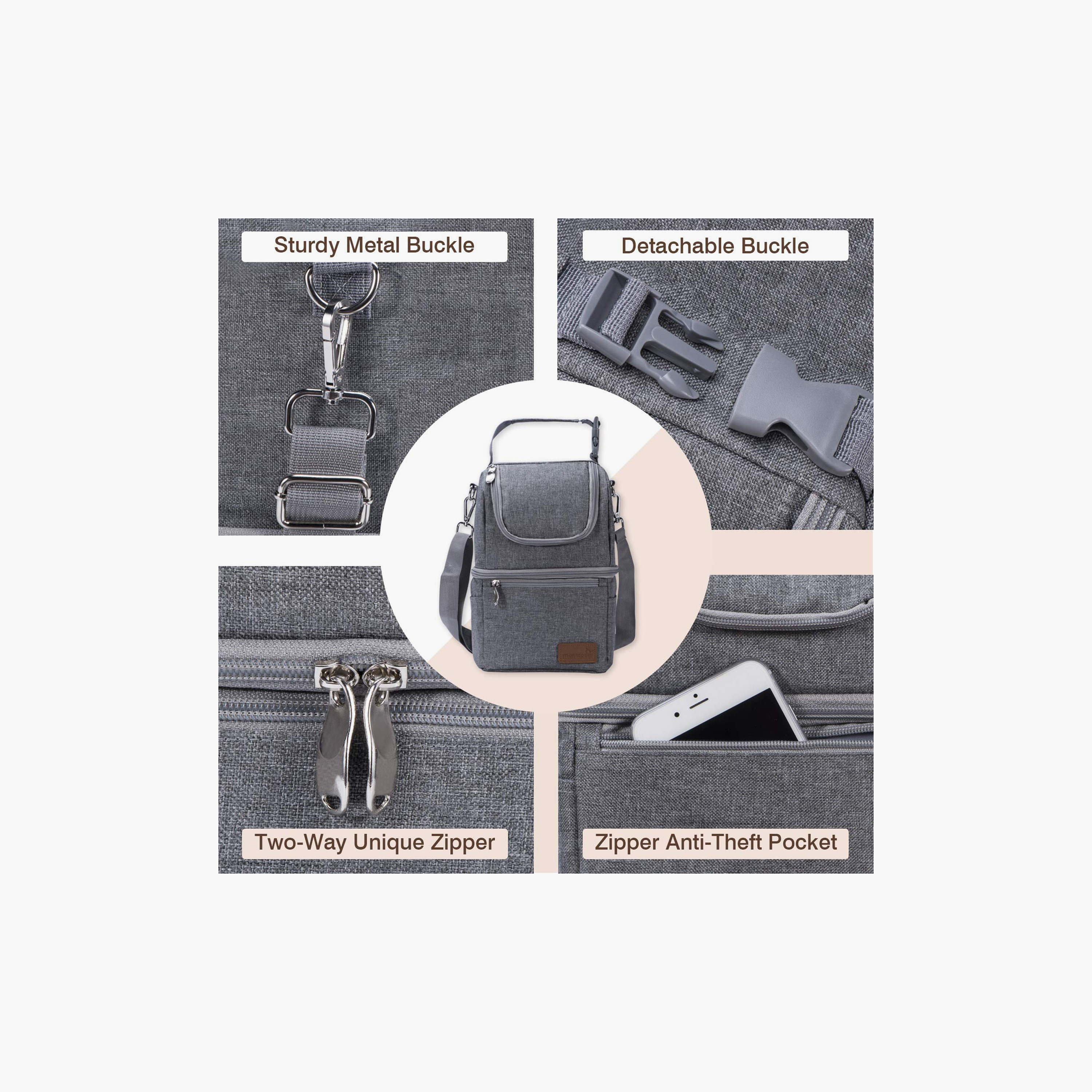 Momcozy Multi-Function Insulated Breastmilk Cooler Bag - Grey-baby-feeding-breastfeedingandcare-image-7