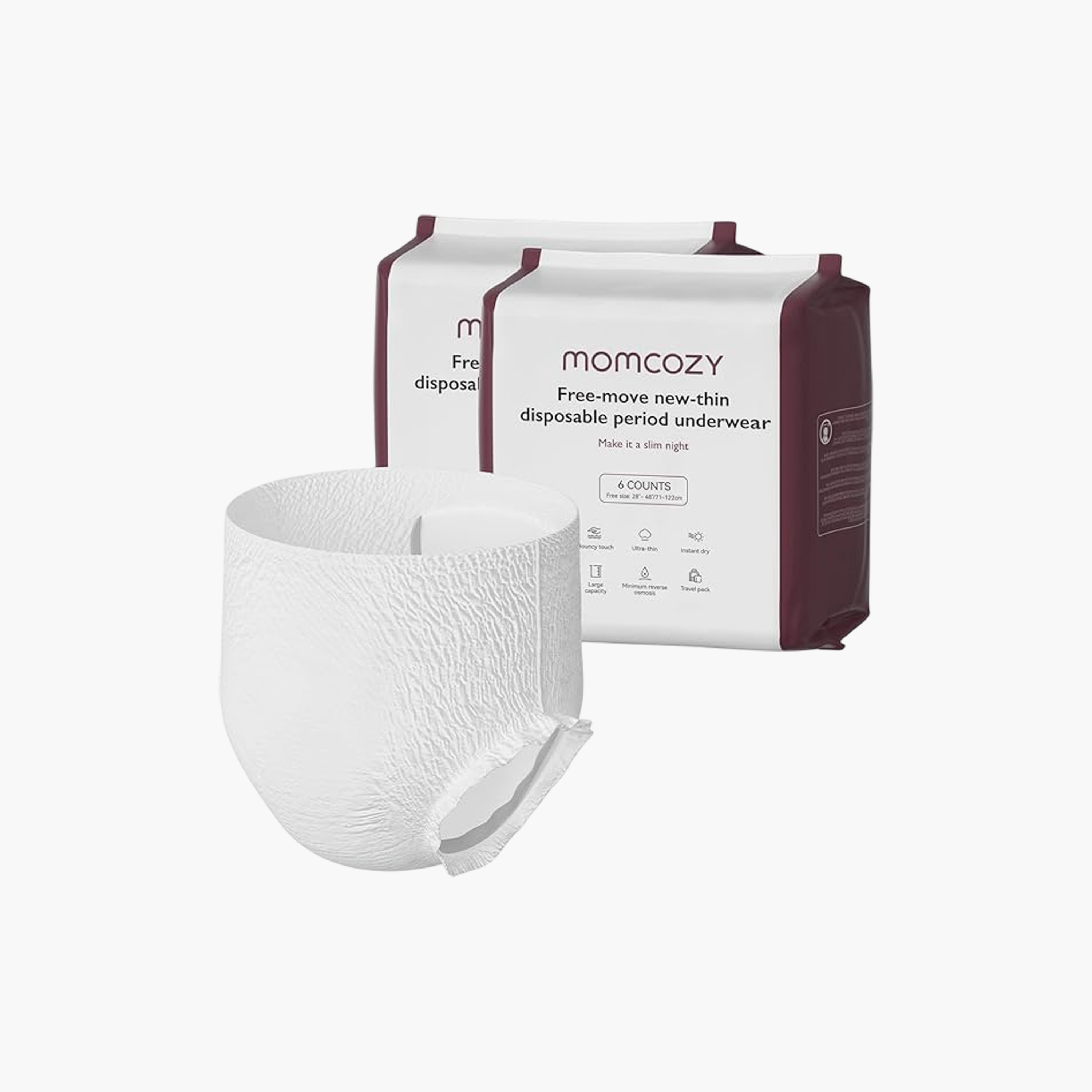 ملابس داخلية ما بعد الولادة للاستخدام مرة واحدة 12 قطعة من مومكوزي - أبيض-women-clothing-maternity-lingerie-panties-image-1