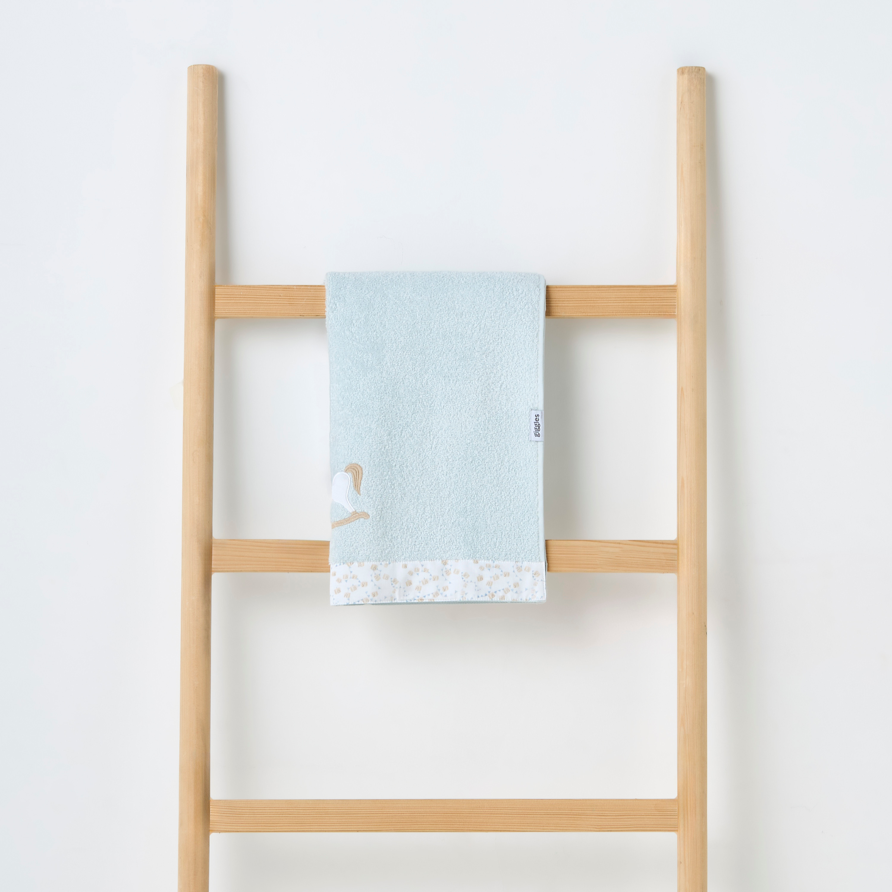 Turkish Cotton Towel with Rocking HorseApplique - Blue-baby-bathandcare-towels-image-2