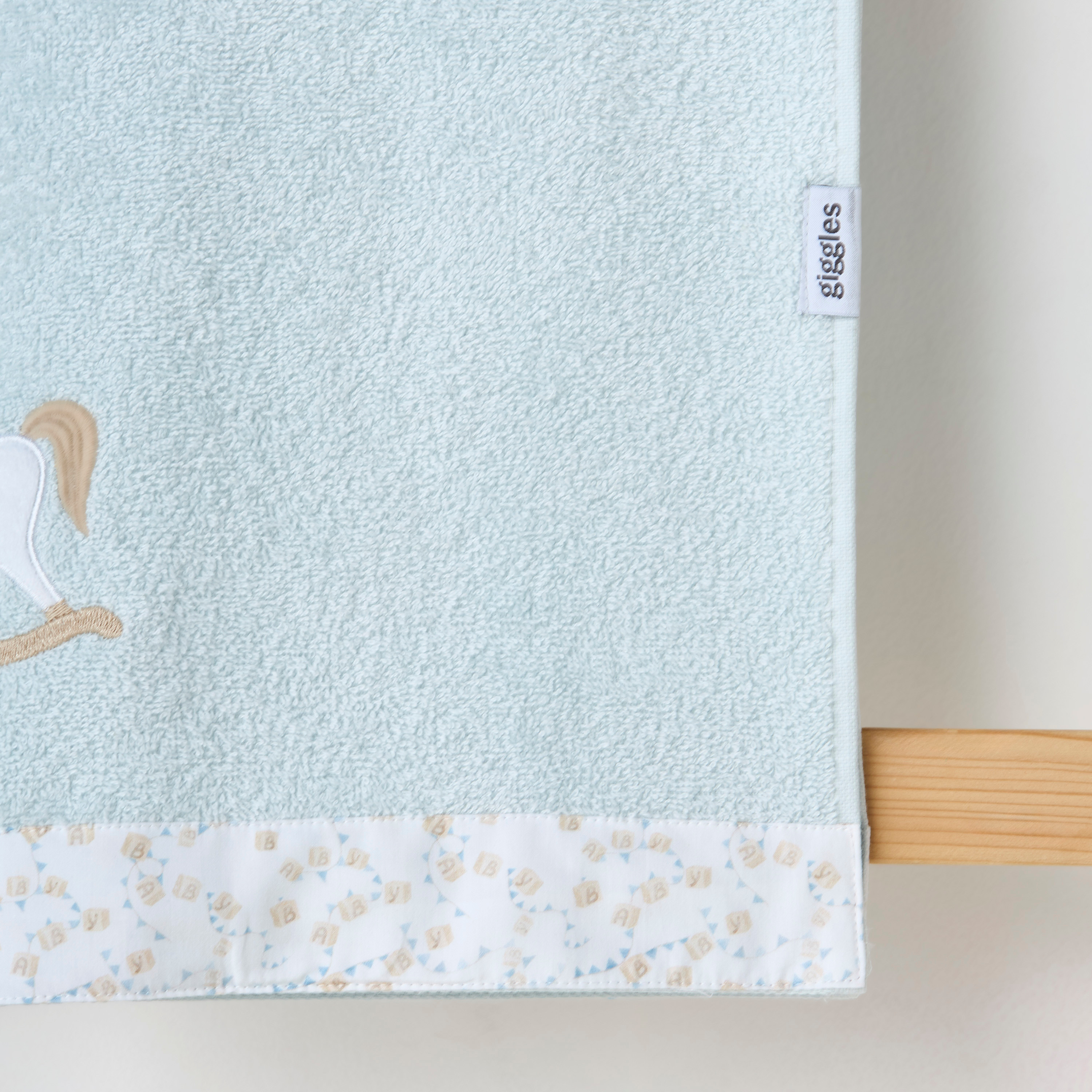 Turkish Cotton Towel with Rocking HorseApplique - Blue-baby-bathandcare-towels-image-3