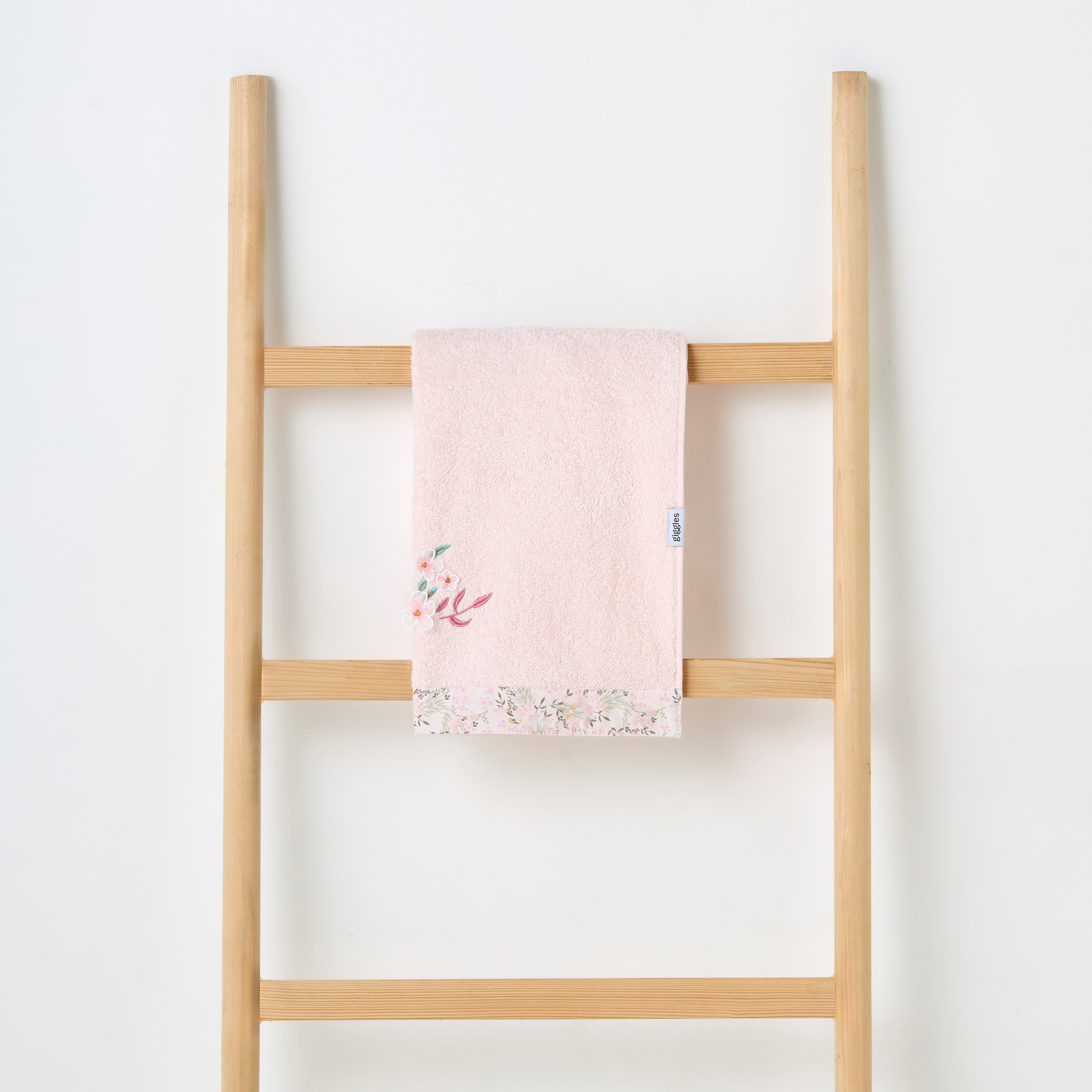 Turkish Cotton Towel with Floral applique - Blush-baby-bathandcare-towels-image-2