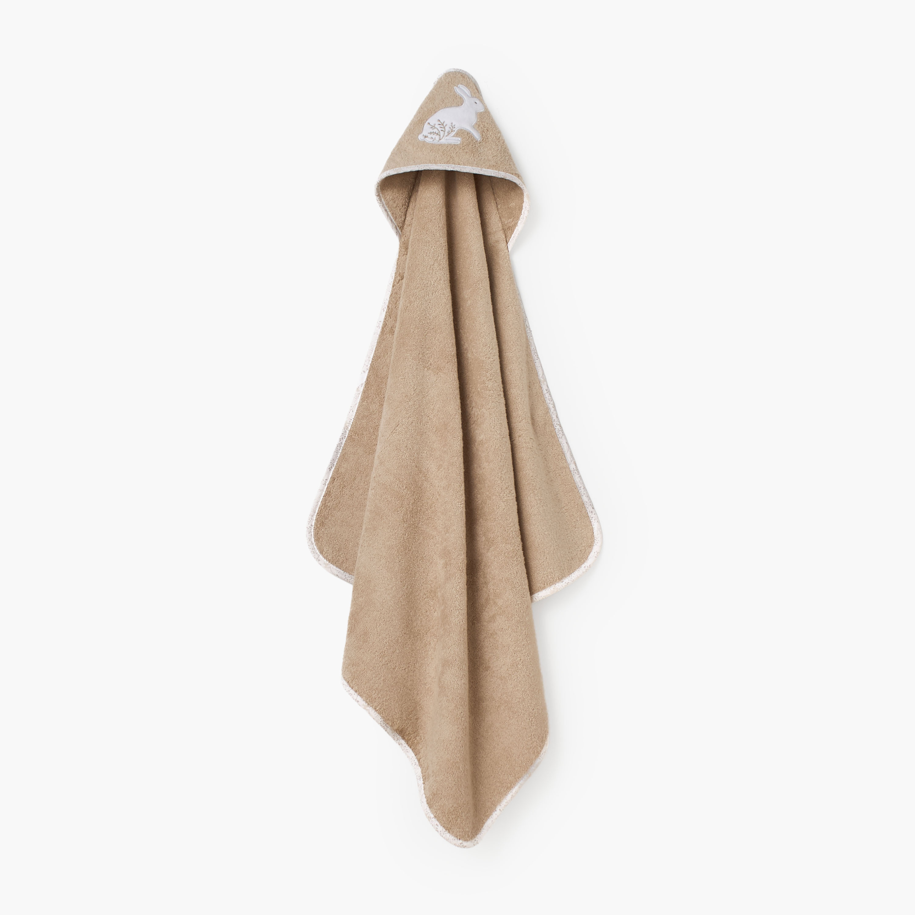 Turkish Hooded Cotton Towel with Bunny applique - Frappe-baby-bathandcare-towels-image-1