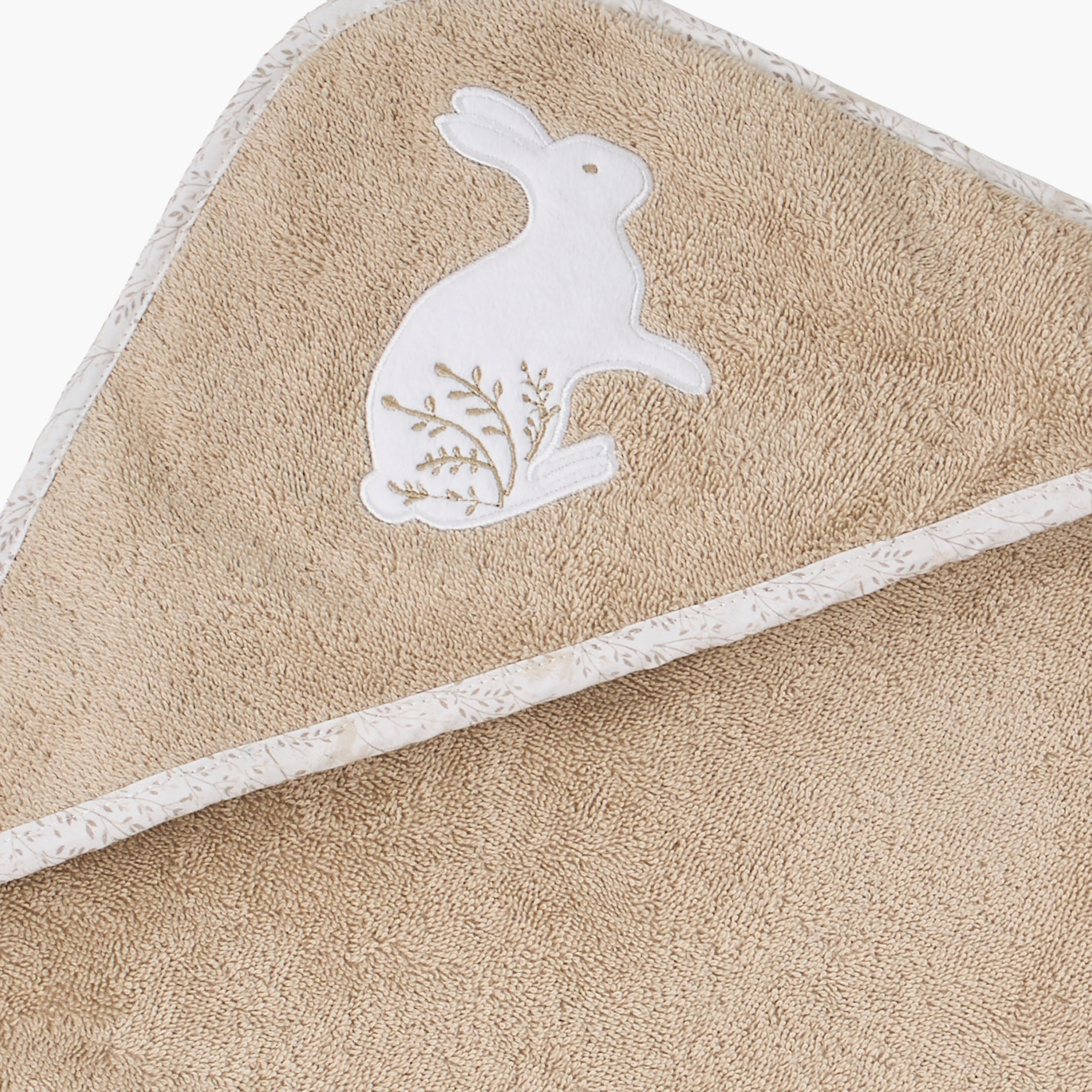 Turkish Hooded Cotton Towel with Bunny applique - Frappe-baby-bathandcare-towels-image-4