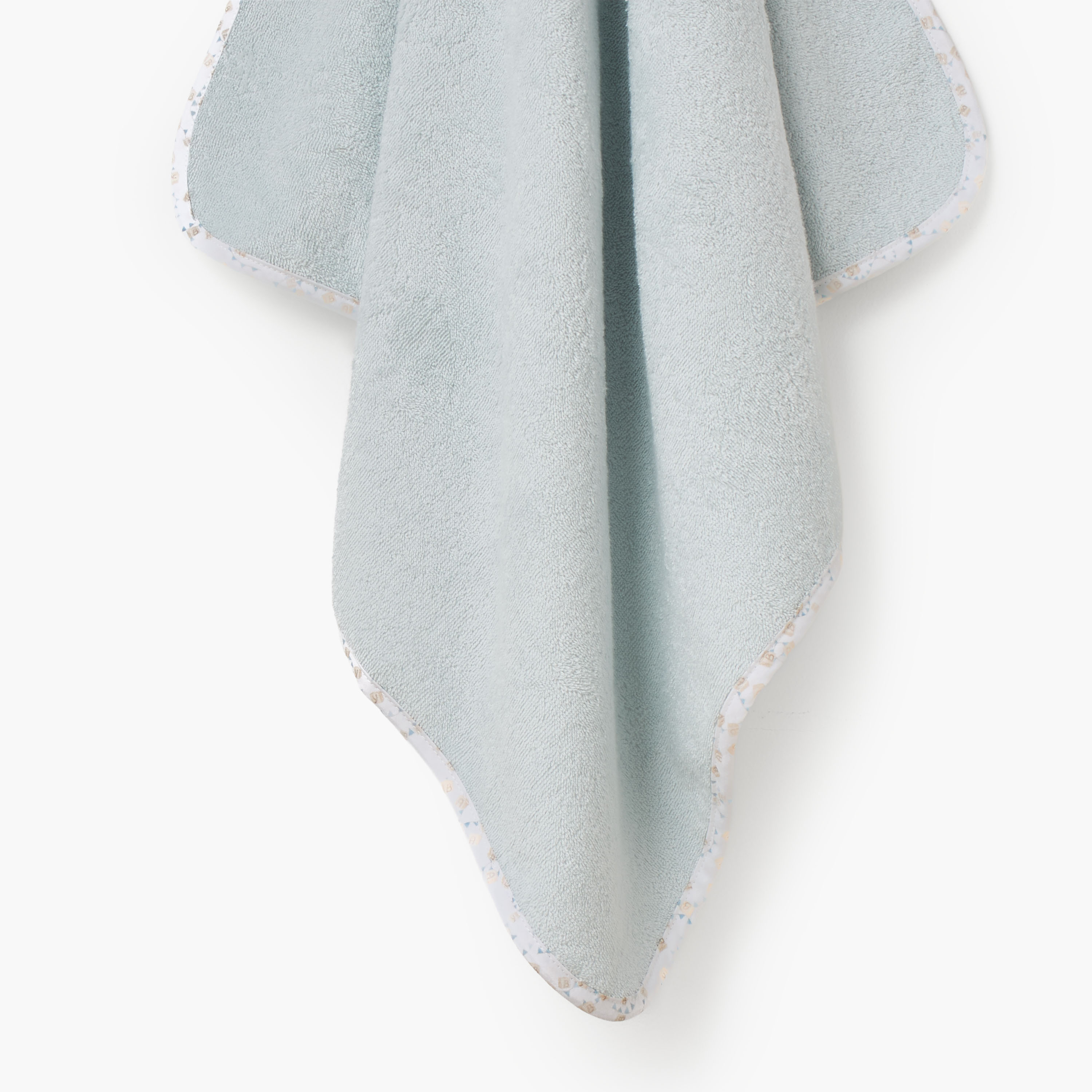 Turkish Hooded Cotton Towel with Rocking Horse applique - Blue-baby-bathandcare-towels-image-3