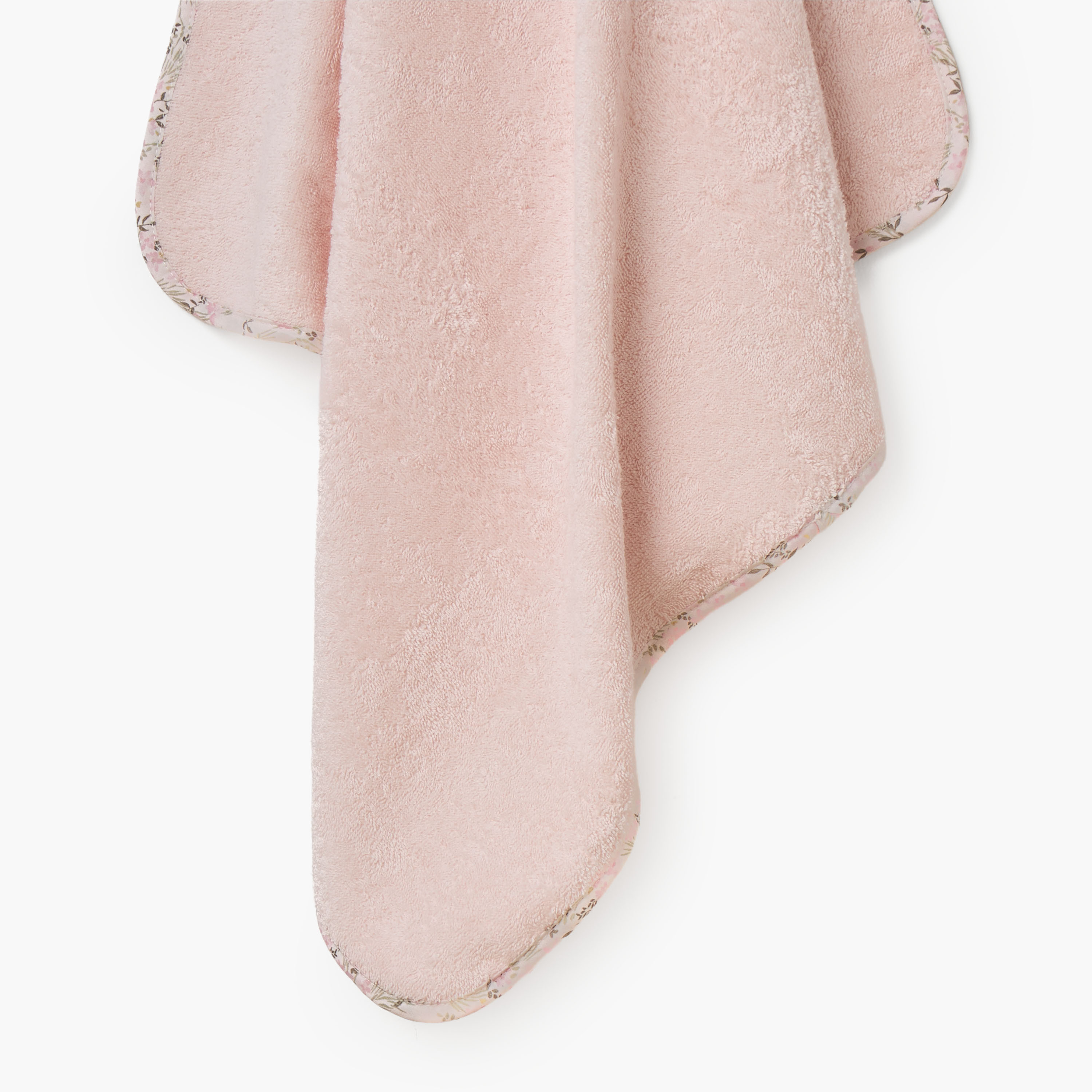 Turkish Hooded Cotton Towel with Floral applique - Blush-baby-bathandcare-towels-image-3