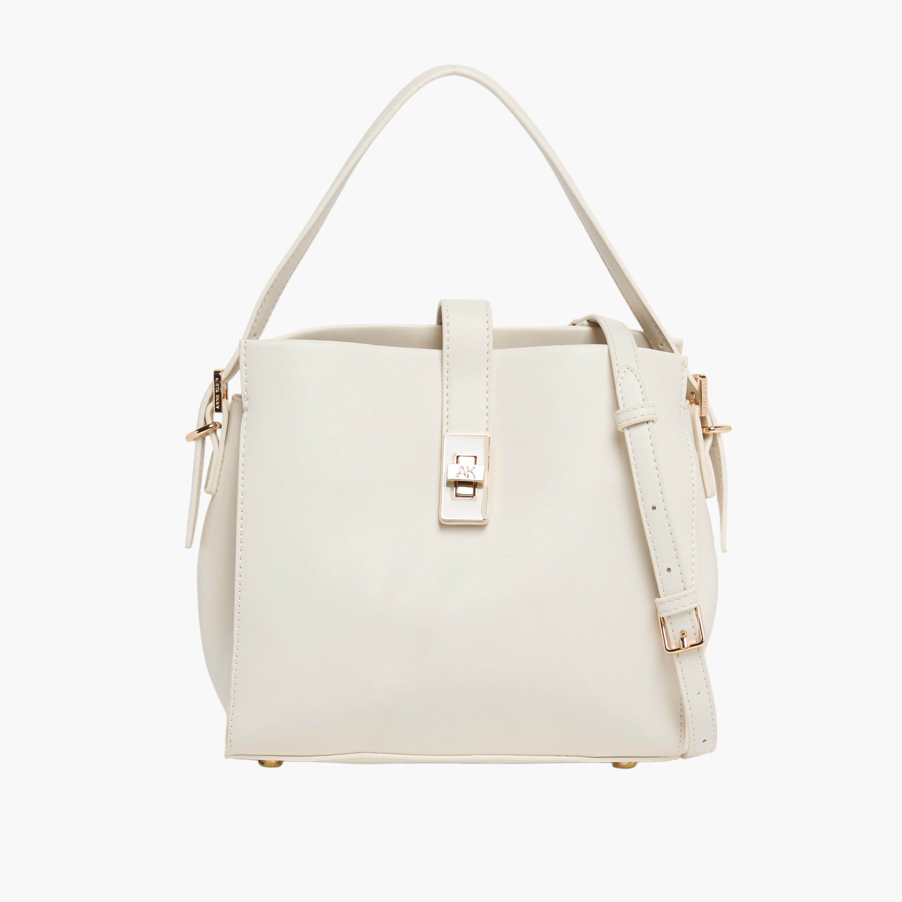 Anne Klein Solid Satchel Bag with Top Handle and Detachable Strap-women-bagsandwallets-handbags-image-1
