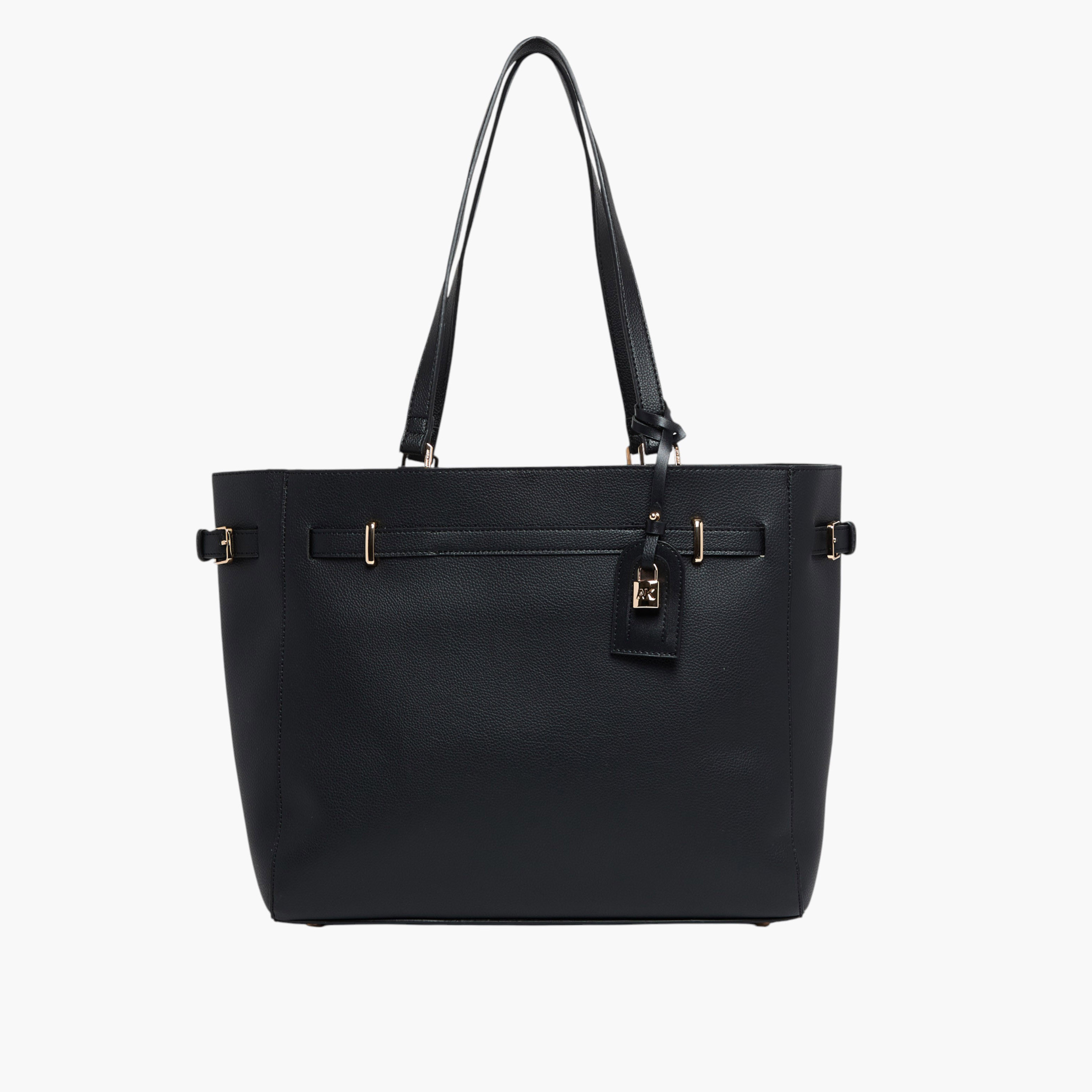 Anne Klein Solid Tote Bag with Double Handles and Lock Charm-women-bagsandwallets-handbags-image-1